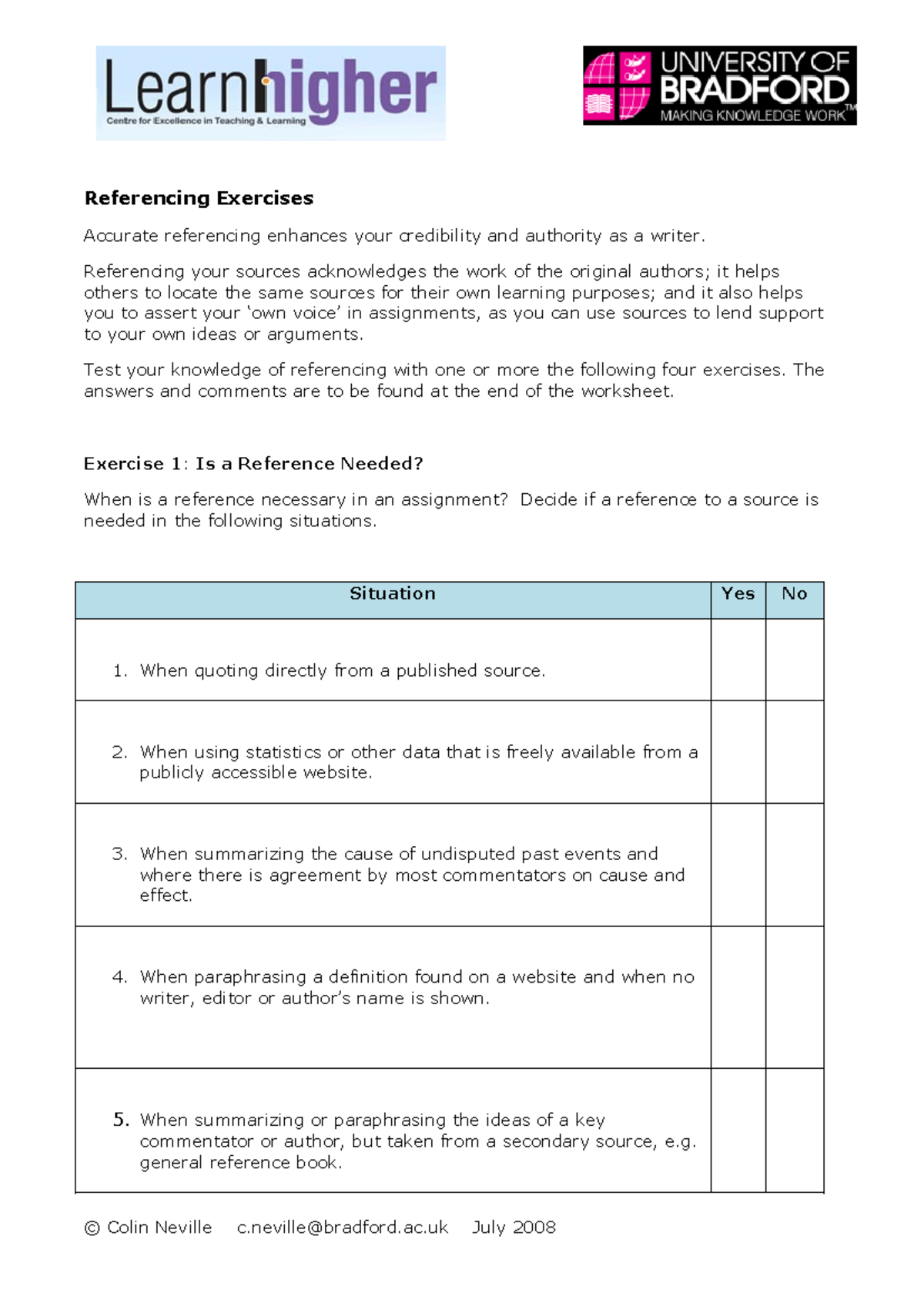 APA Referencing Exercises: Test Your Knowledge and Skills - Studeersnel