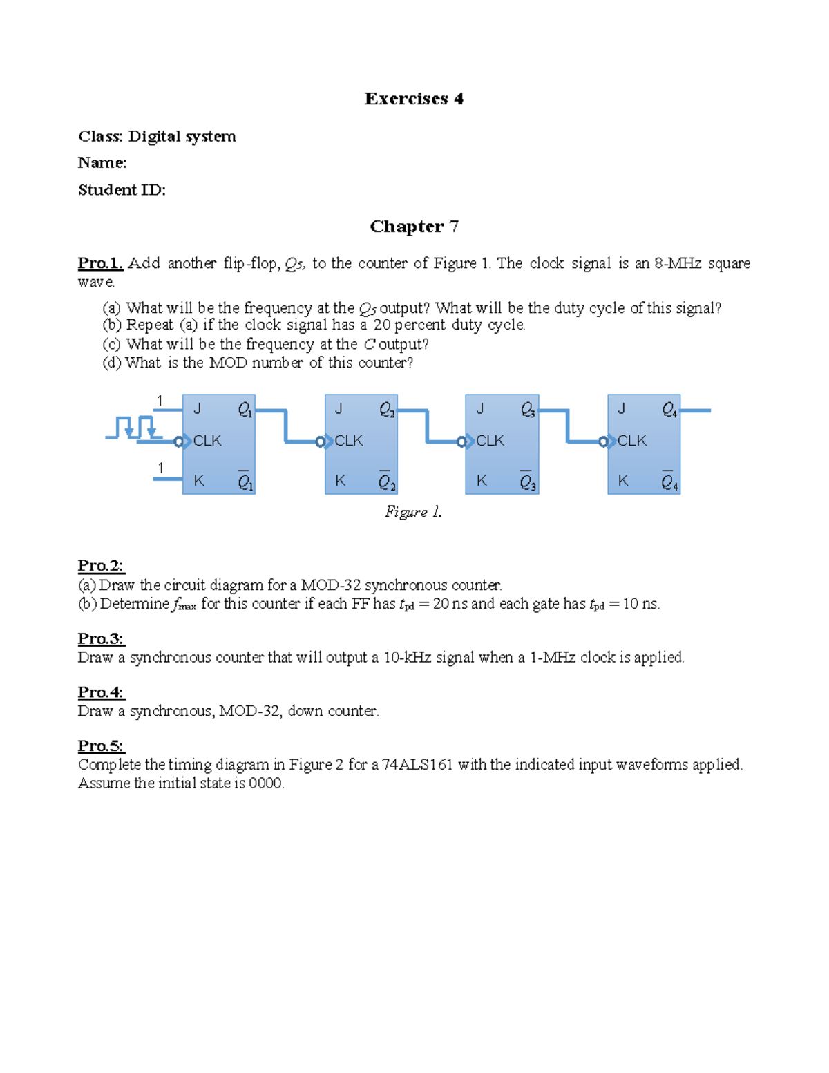 Exercises 4: Digital Systems Chapter 7 & 8 Problems - Studocu