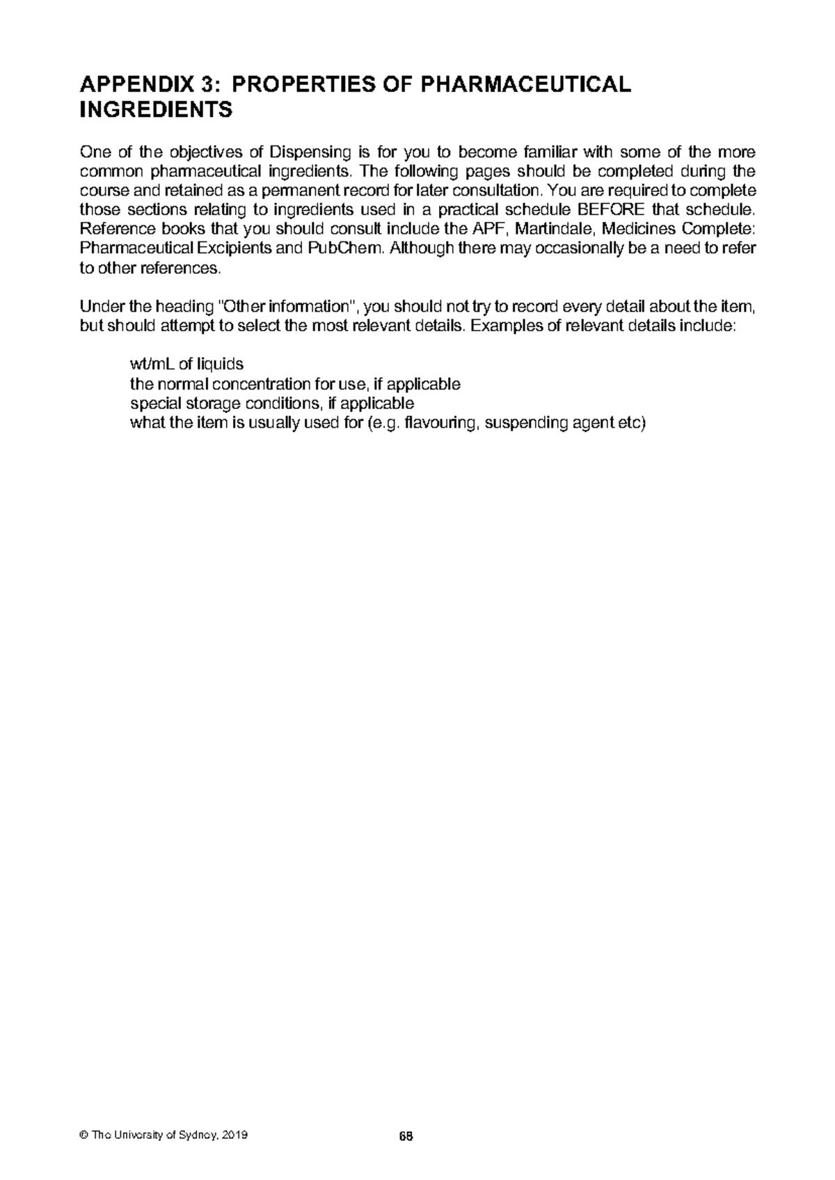 Properties+OF+ Pharmaceutical+ Ingredients - APPENDIX 3 : PROPERTIES OF ...