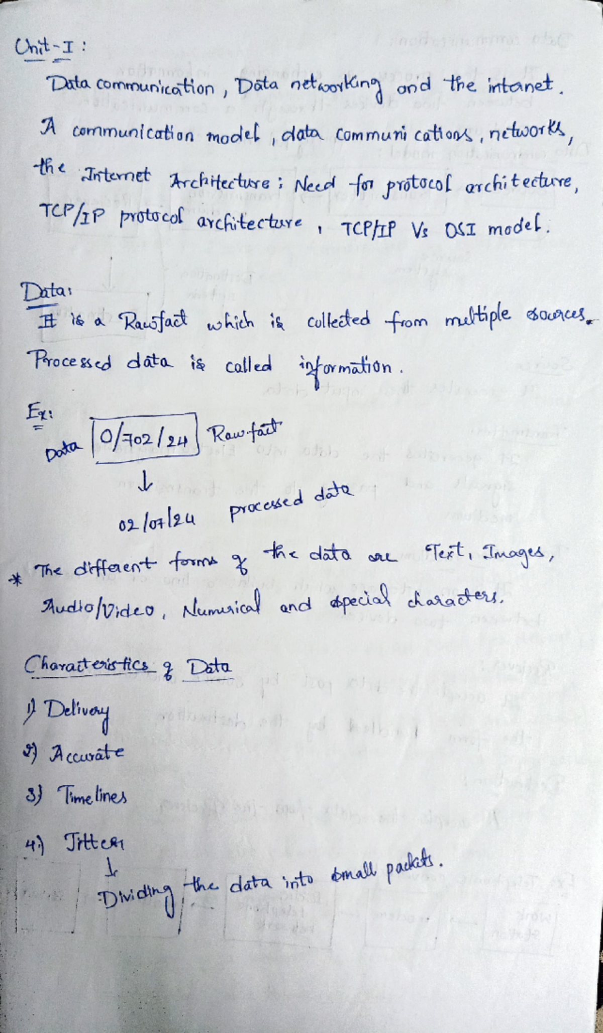 DC notes - I: Data communication, Data networking and the intanet. A ...