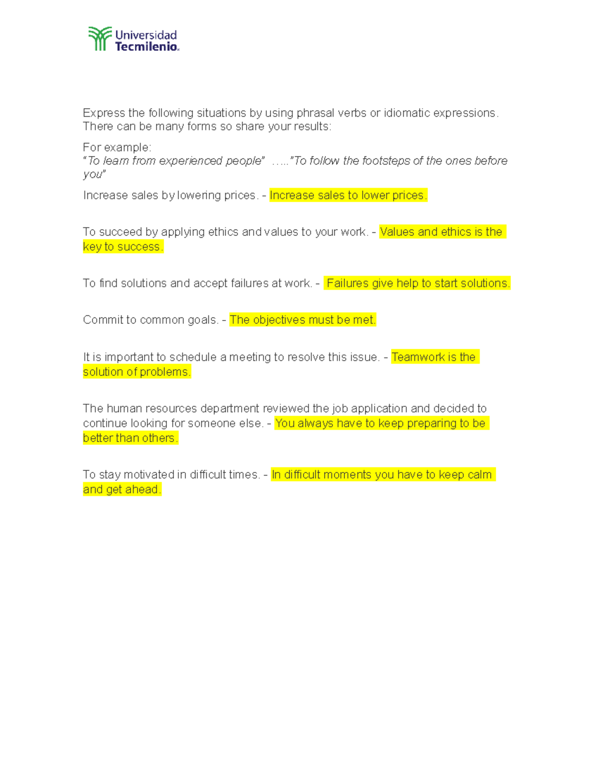 Activity 7 - Phrasal Verbs and Idiomatic Expressions TAREA - Studocu