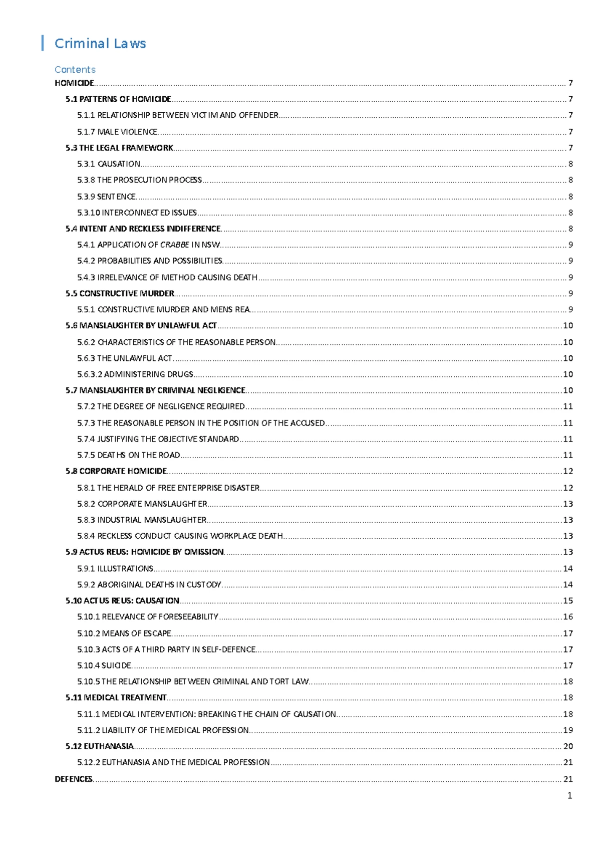 Criminal Law Notes (Week 1-2): Understanding Crime and Legal Procedures ...