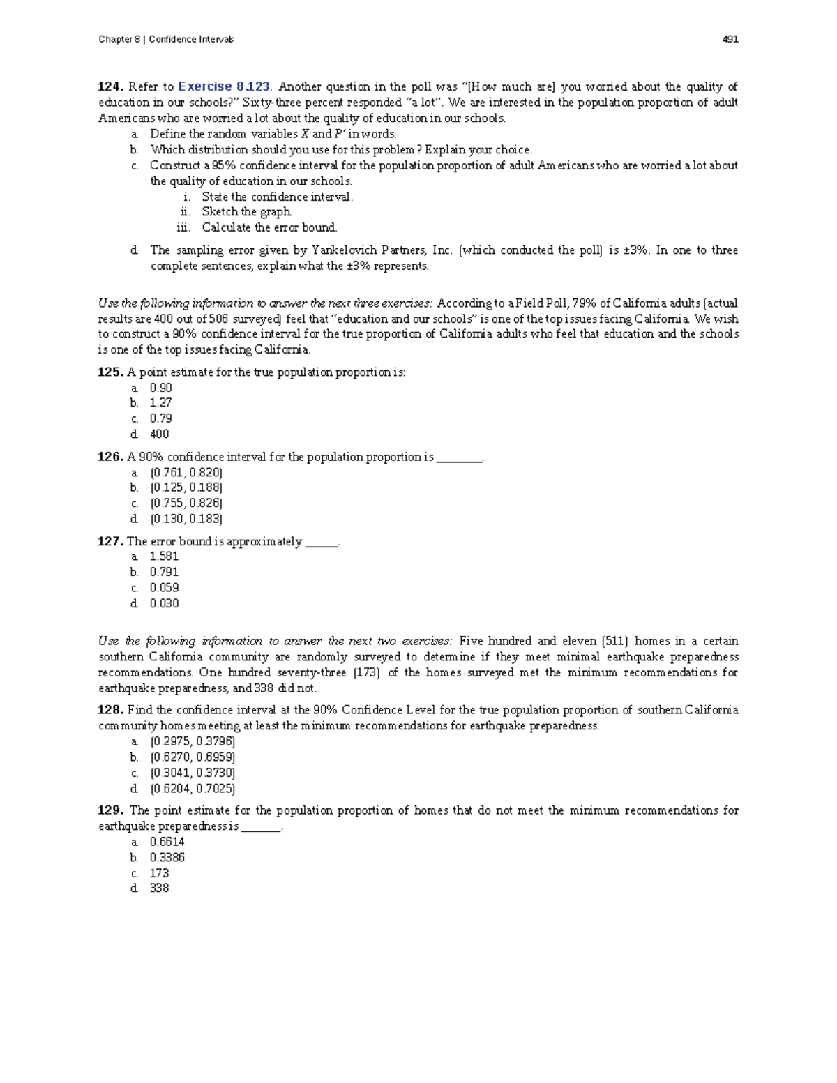 Chapter 8: Confidence Intervals and Population Proportions (491 124 ...
