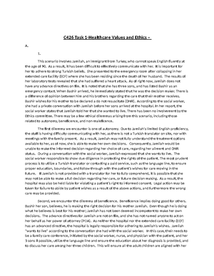 C426 Study Guide - Healthcare Values and Ethics - C Study Guide Topic 1 ...