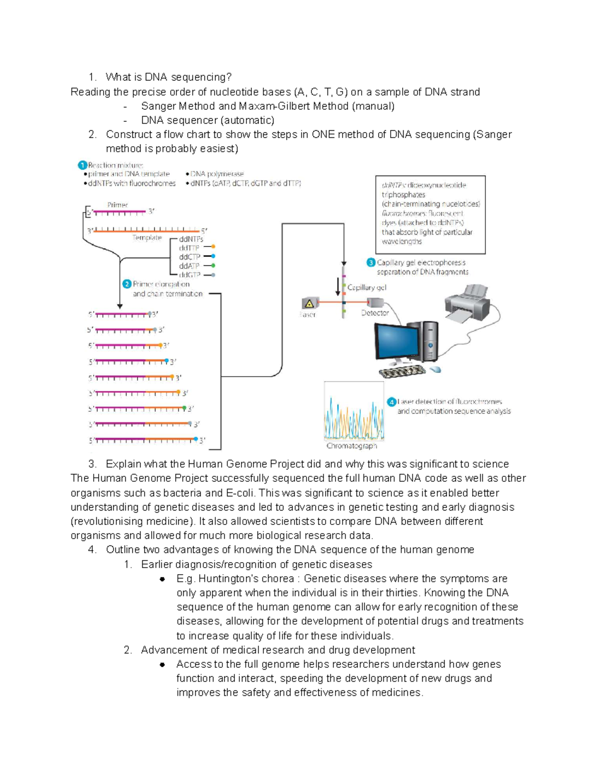 Bio Holiday HW - DNA Sequencing & Human Genome Project Insights - Studocu