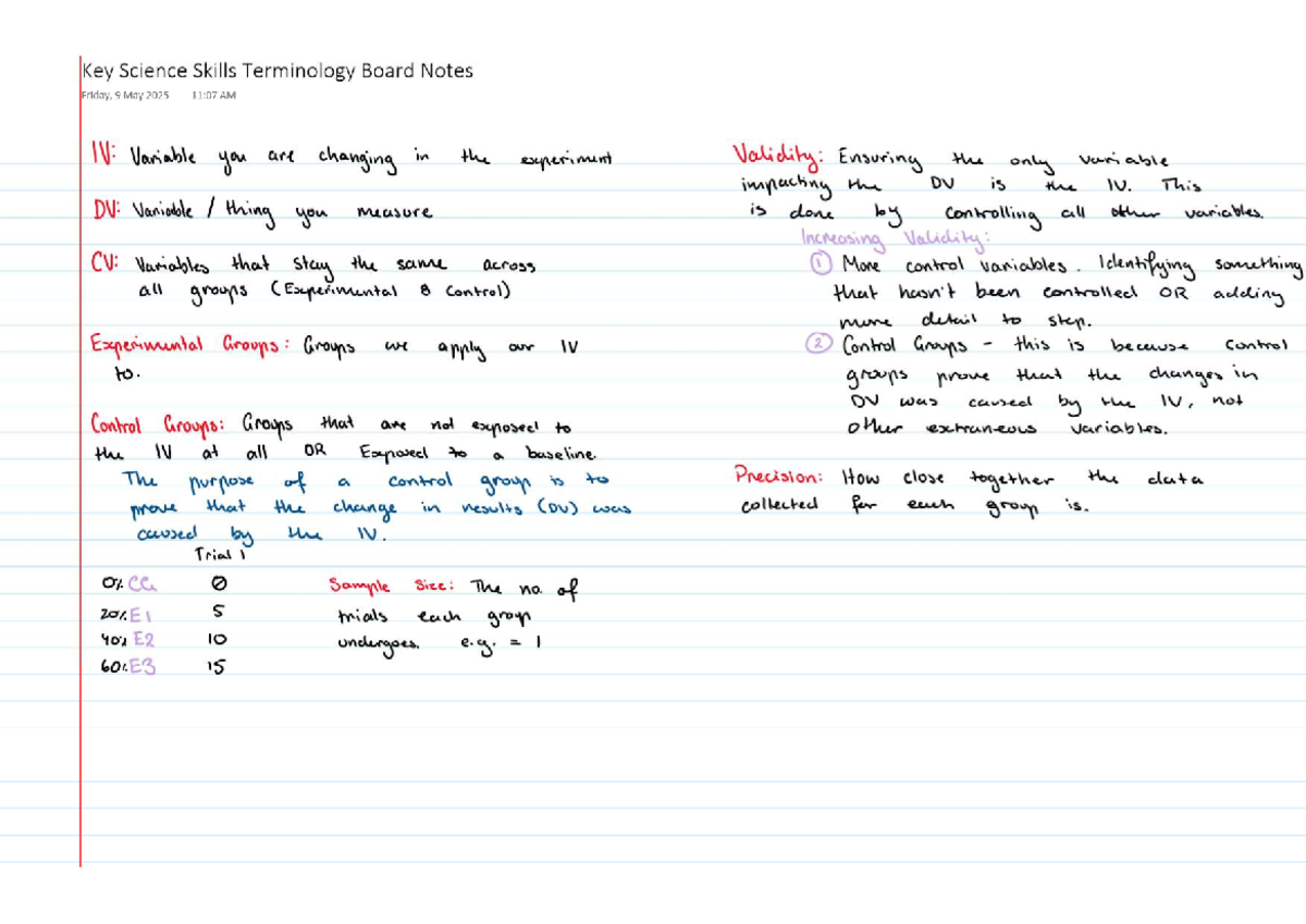 Key Science Skills Board Notes (CU: Mok My) - Studocu