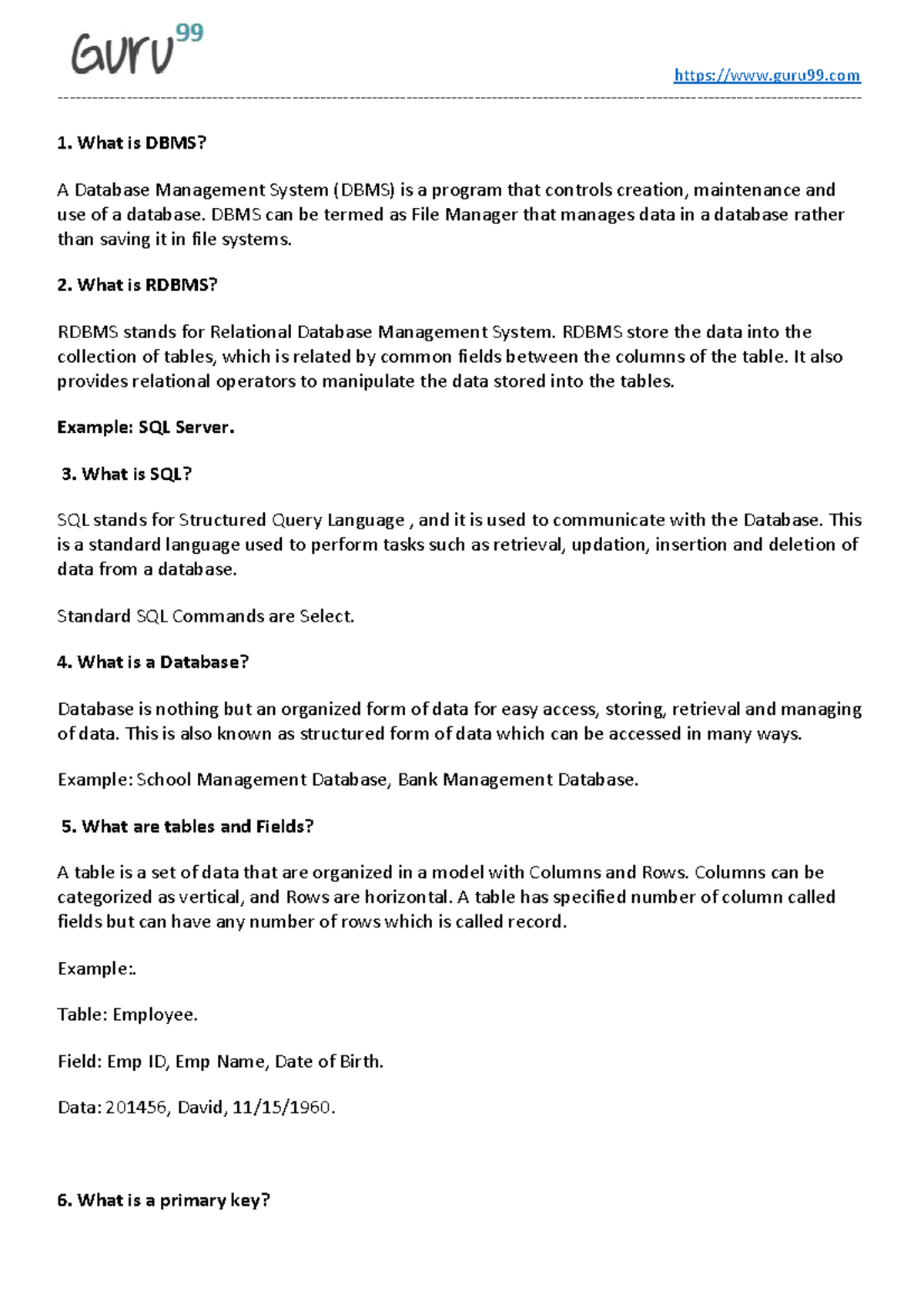 Sql Database summary - What is DBMS? A Database Management System (DBMS ...