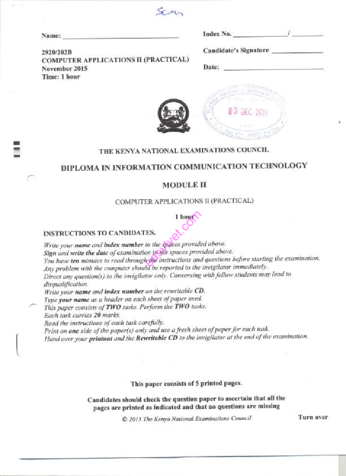 DICT Application 2 Practicals - scr Name: Index No. Signature COMPUTER ...