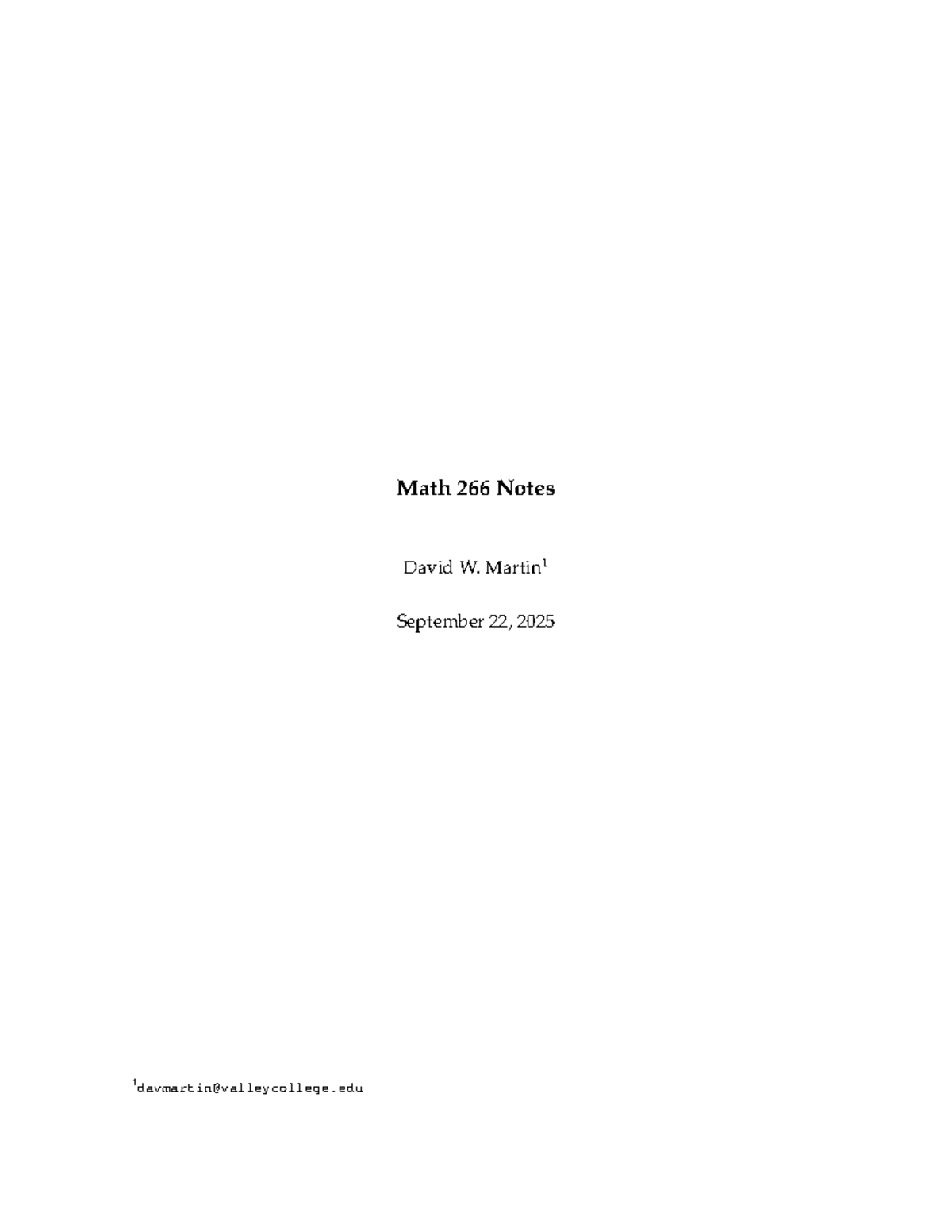 Mathematics 266: Comprehensive Notes on Differential Equations - Studocu