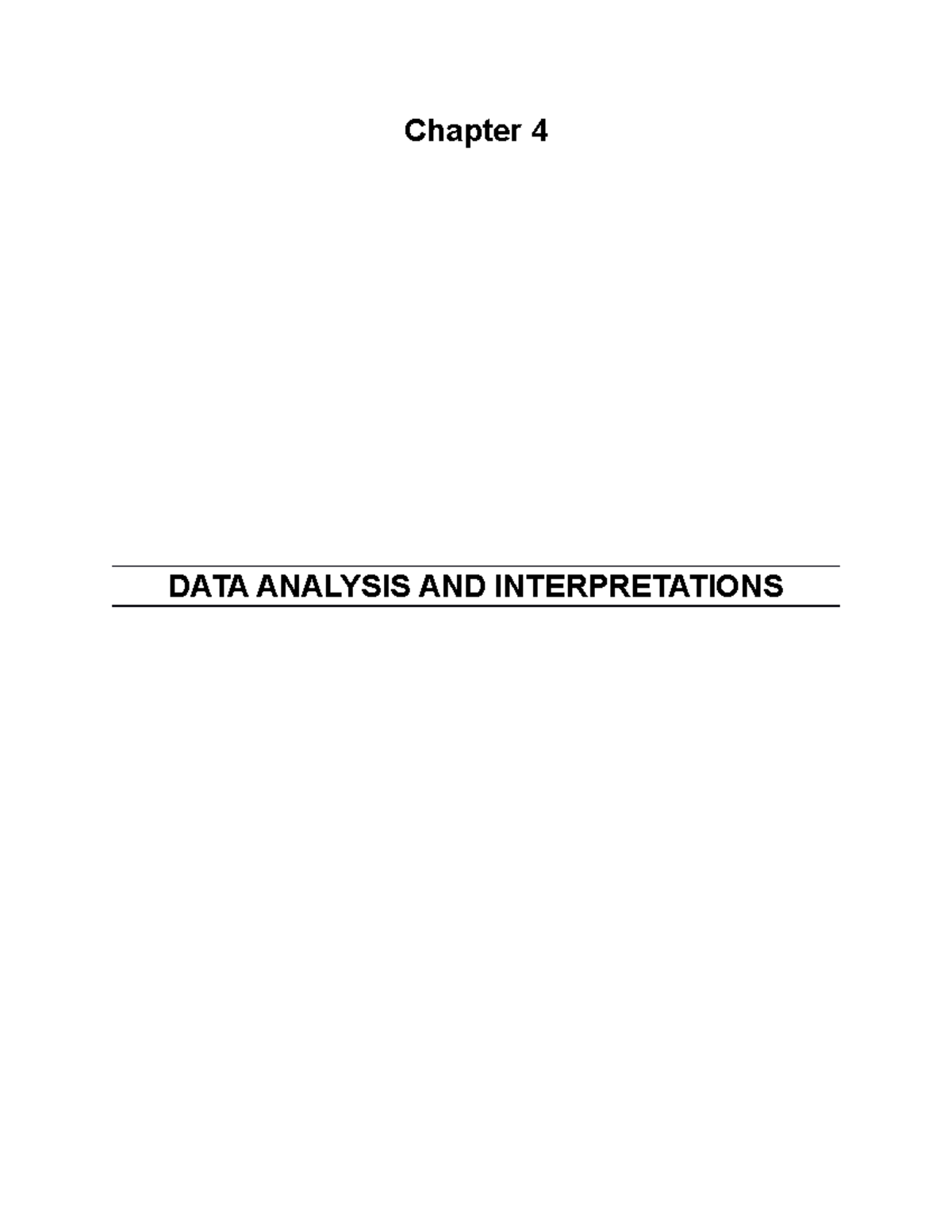 DATA ANALYSIS & INTERPRETATION - CHAPTER 4 LECTURE NOTES - Studocu