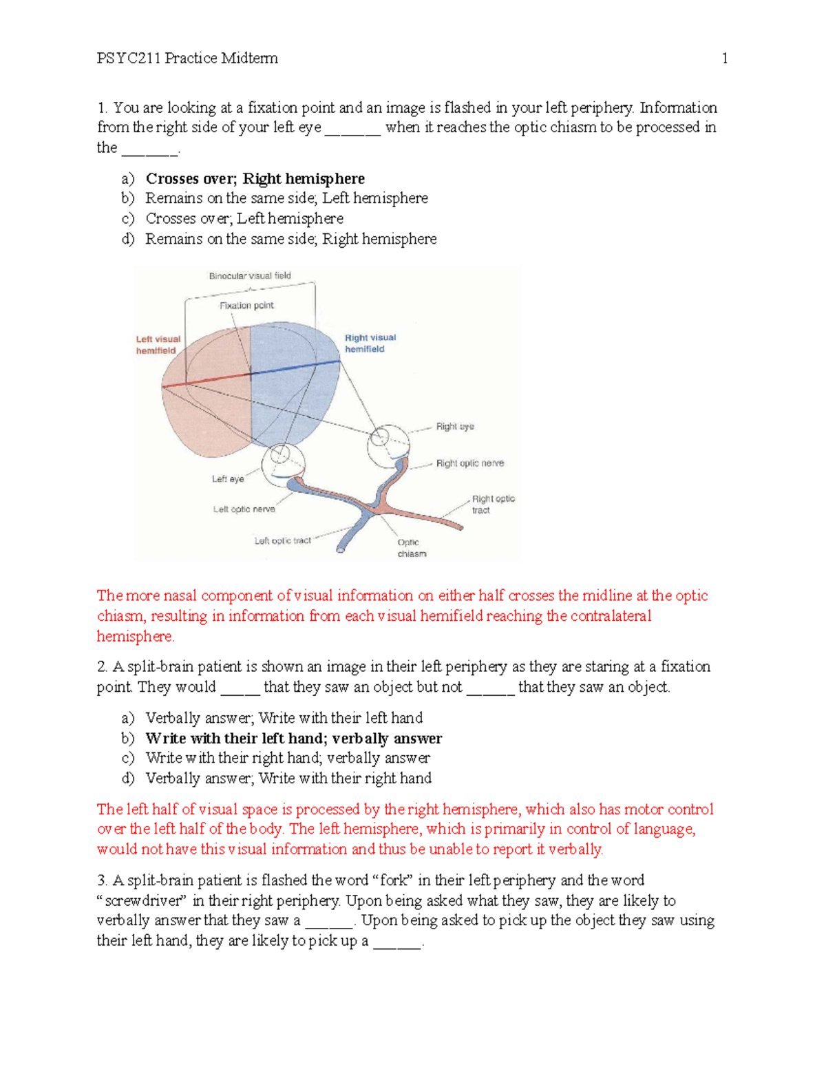 PSYC211 Practice Midterm 1 Study Guide and Answers - Studocu