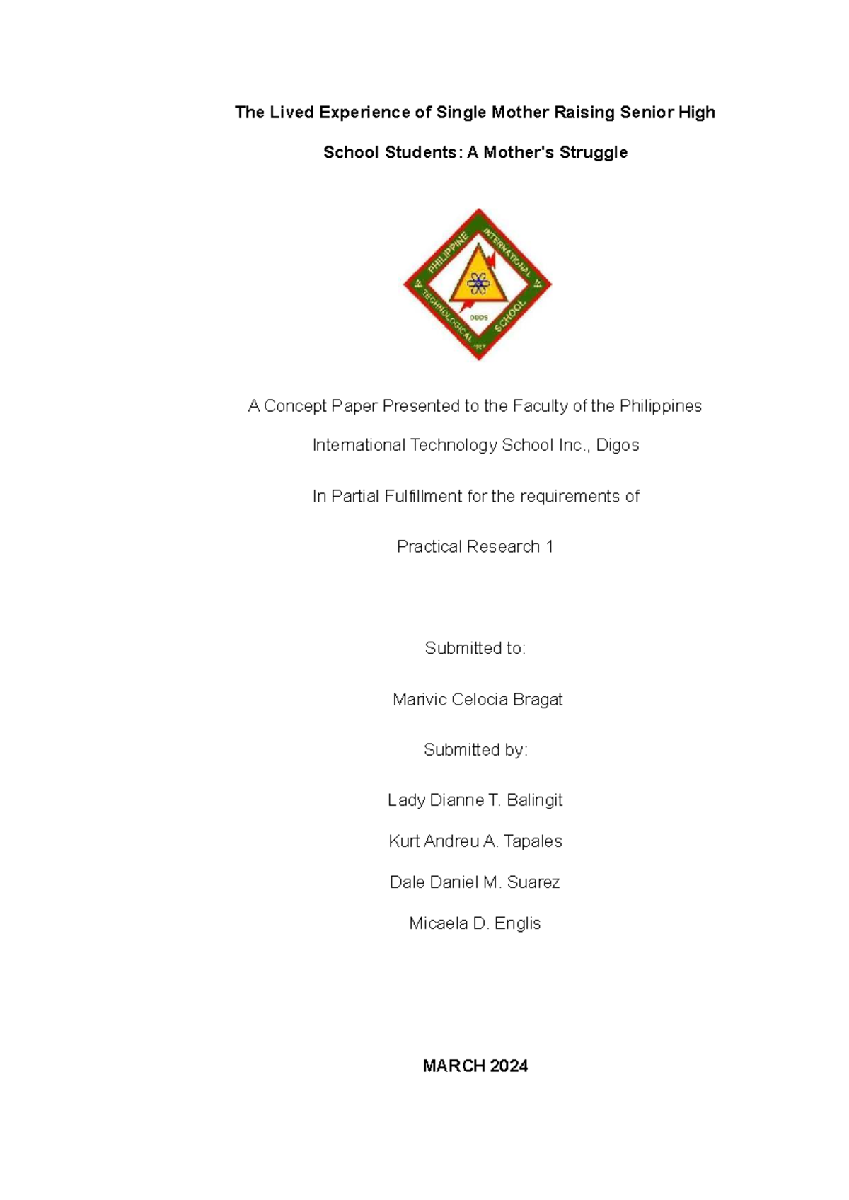 Lived Experiences of Single Mothers Raising Senior High Students: A ...