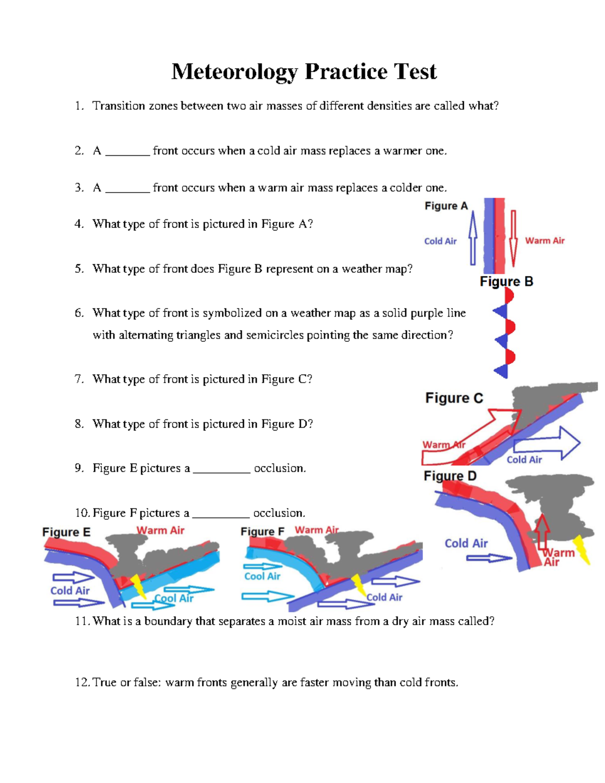 Meteorology Test Review Questions and Answers - Studeersnel