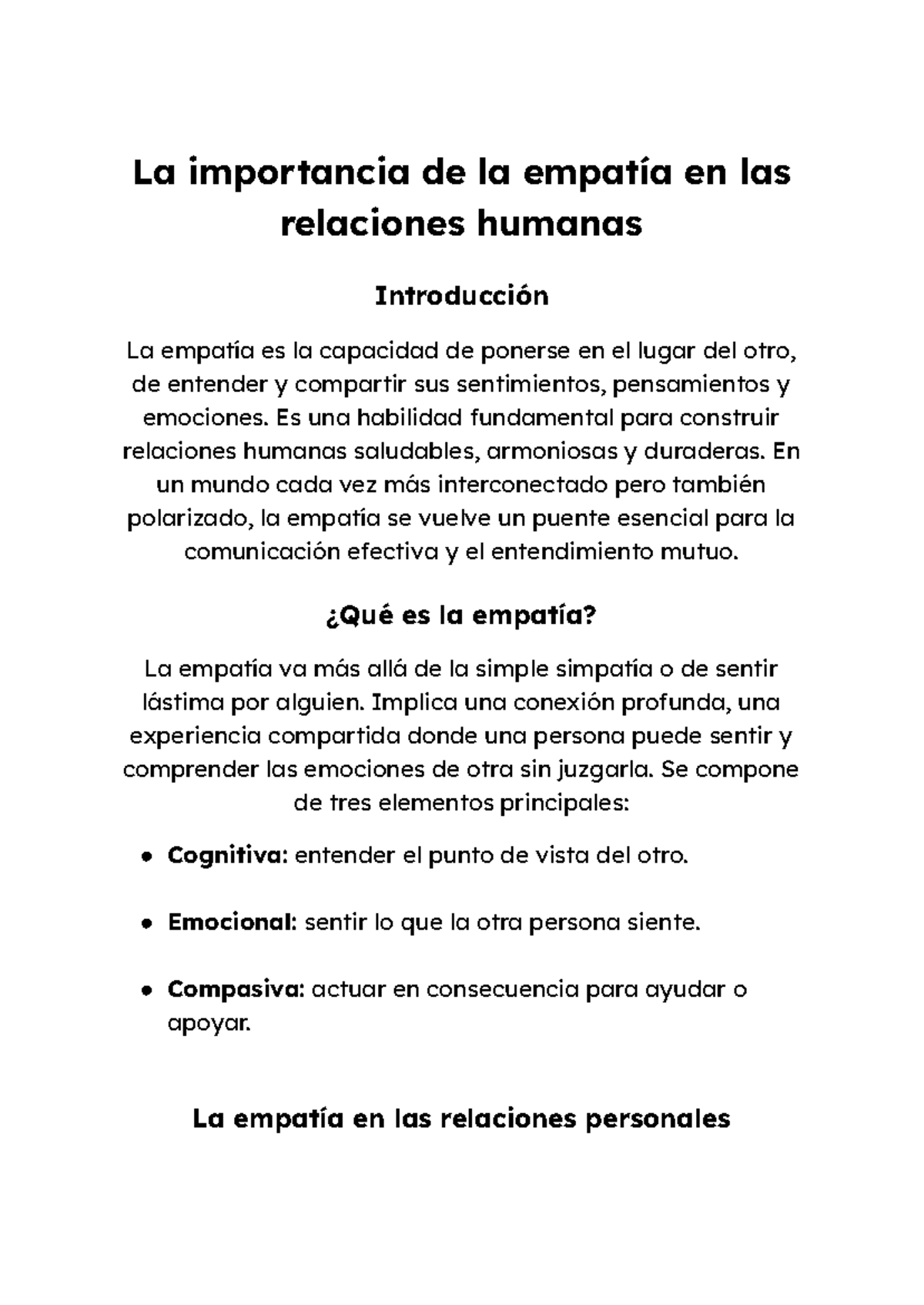 La importancia de la empatía en las relaciones humanas: Un análisis ...