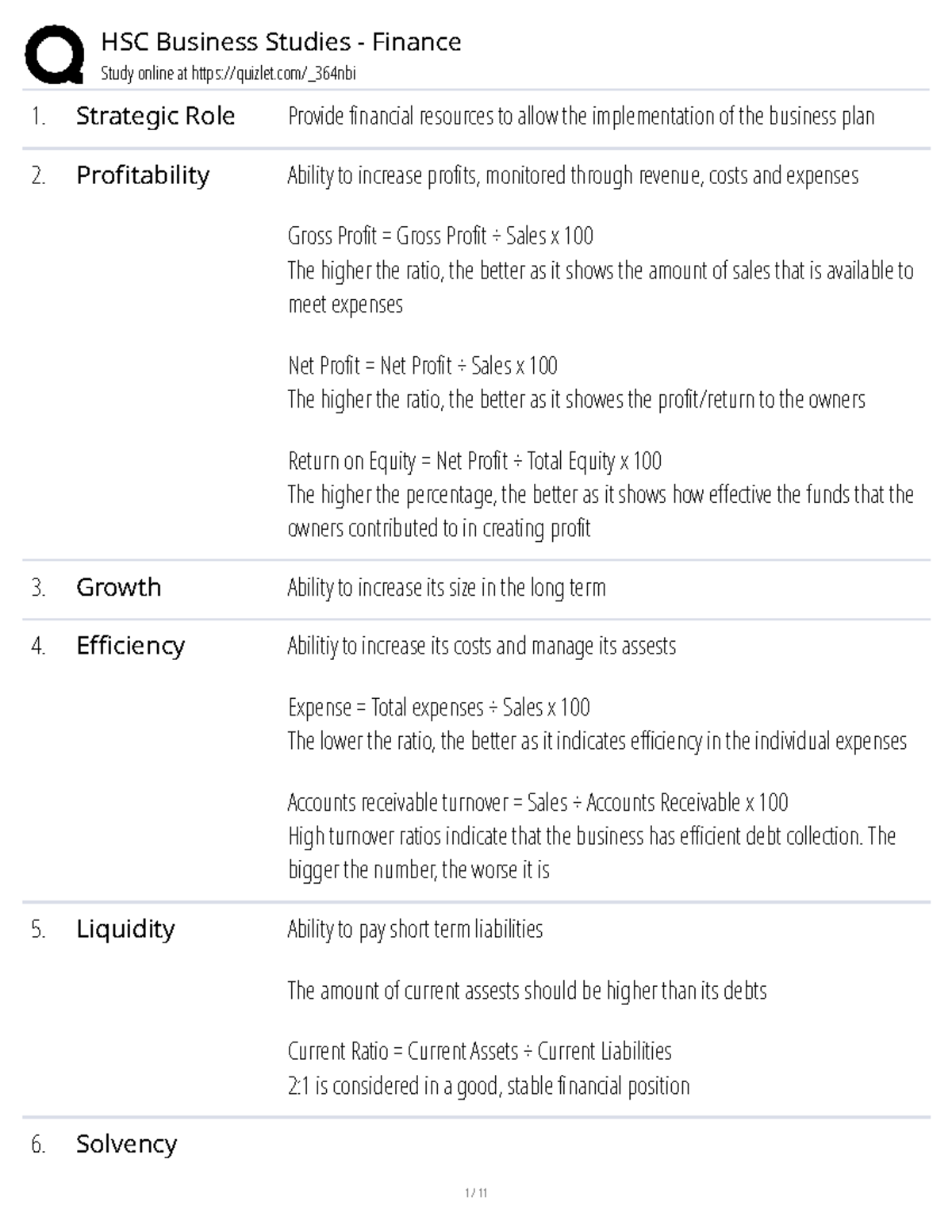 HSC Business Studies Finance Study Notes: Key Concepts and Definitions ...