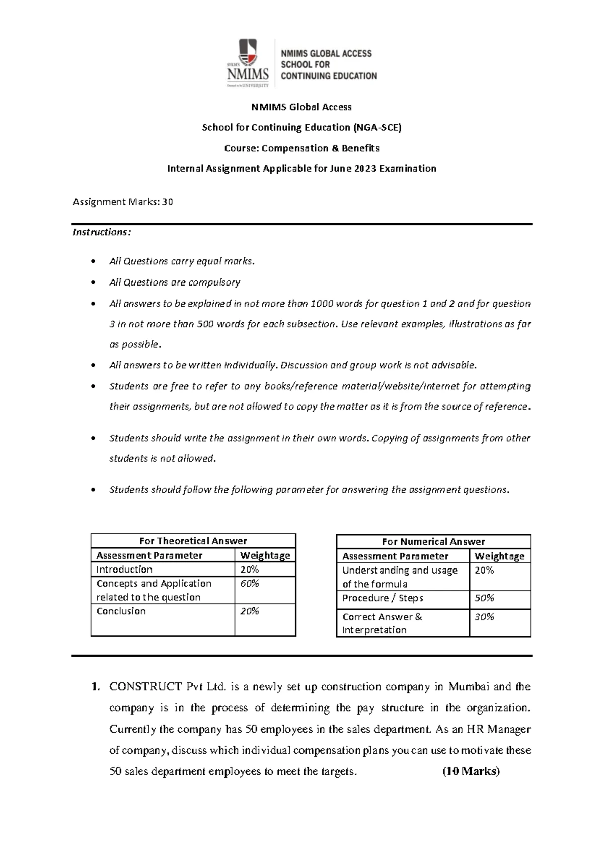 Project Report - HR Policies Performance at Balaji Construction (MBA ...