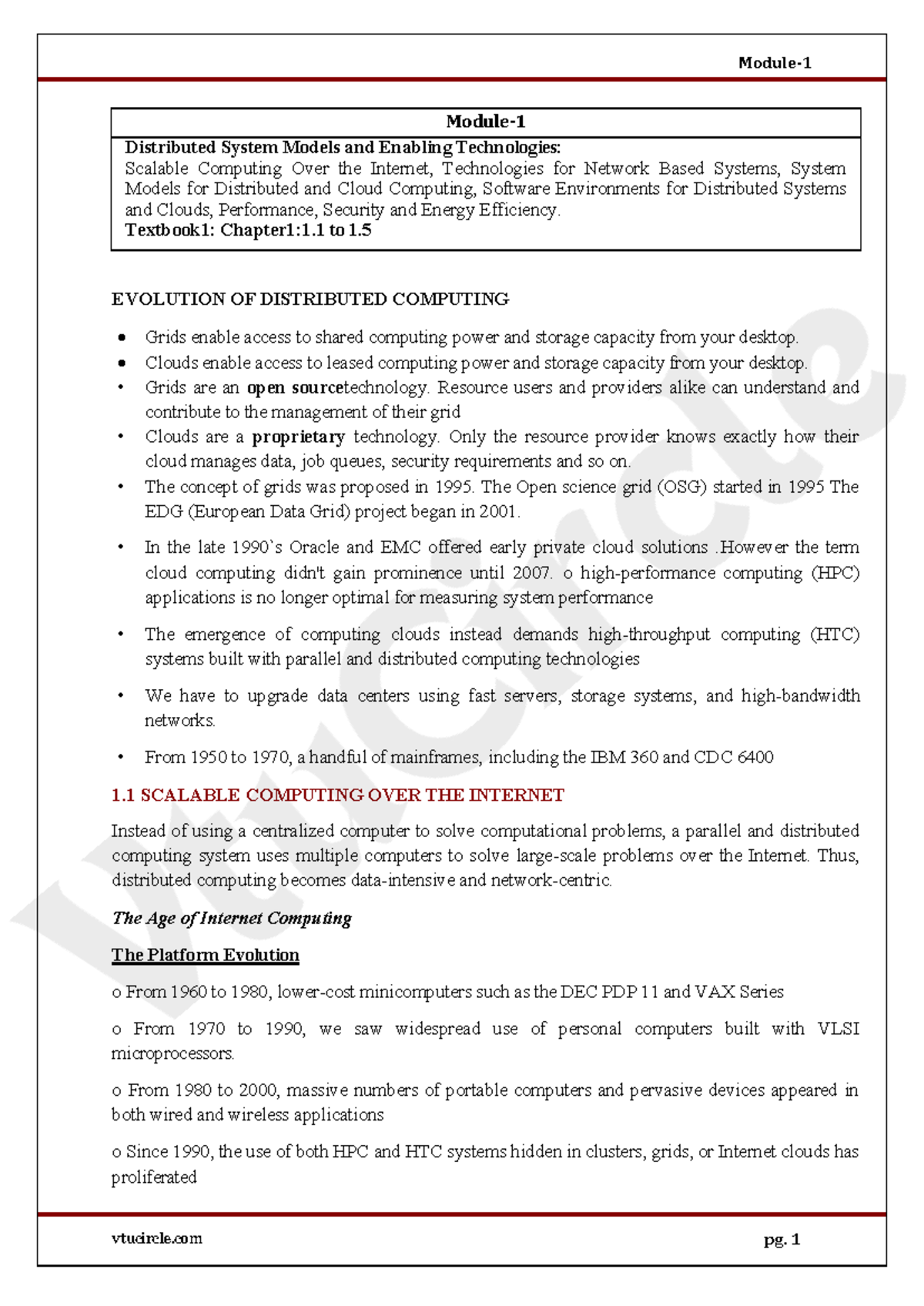 BIS613D Module 1: Notes on Distributed System Models and Technologies ...