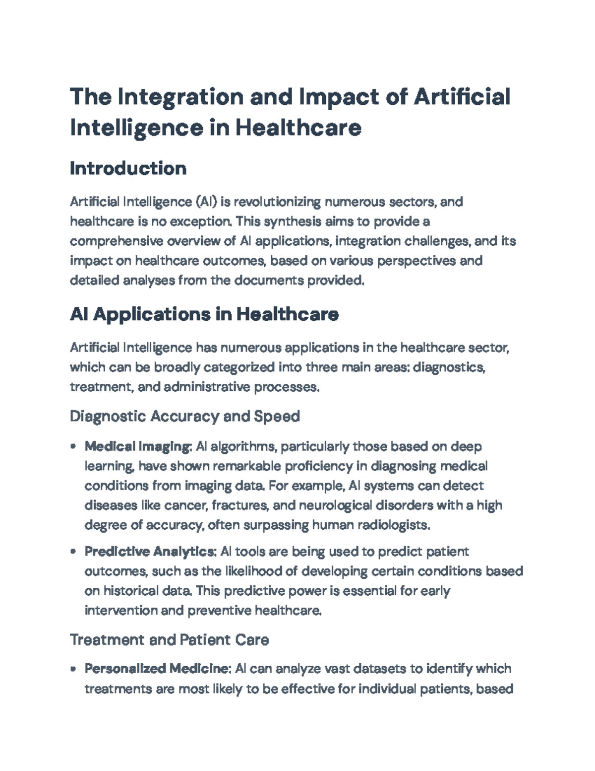 The Integration and Impact of AI in Healthcare: Challenges & Benefits ...