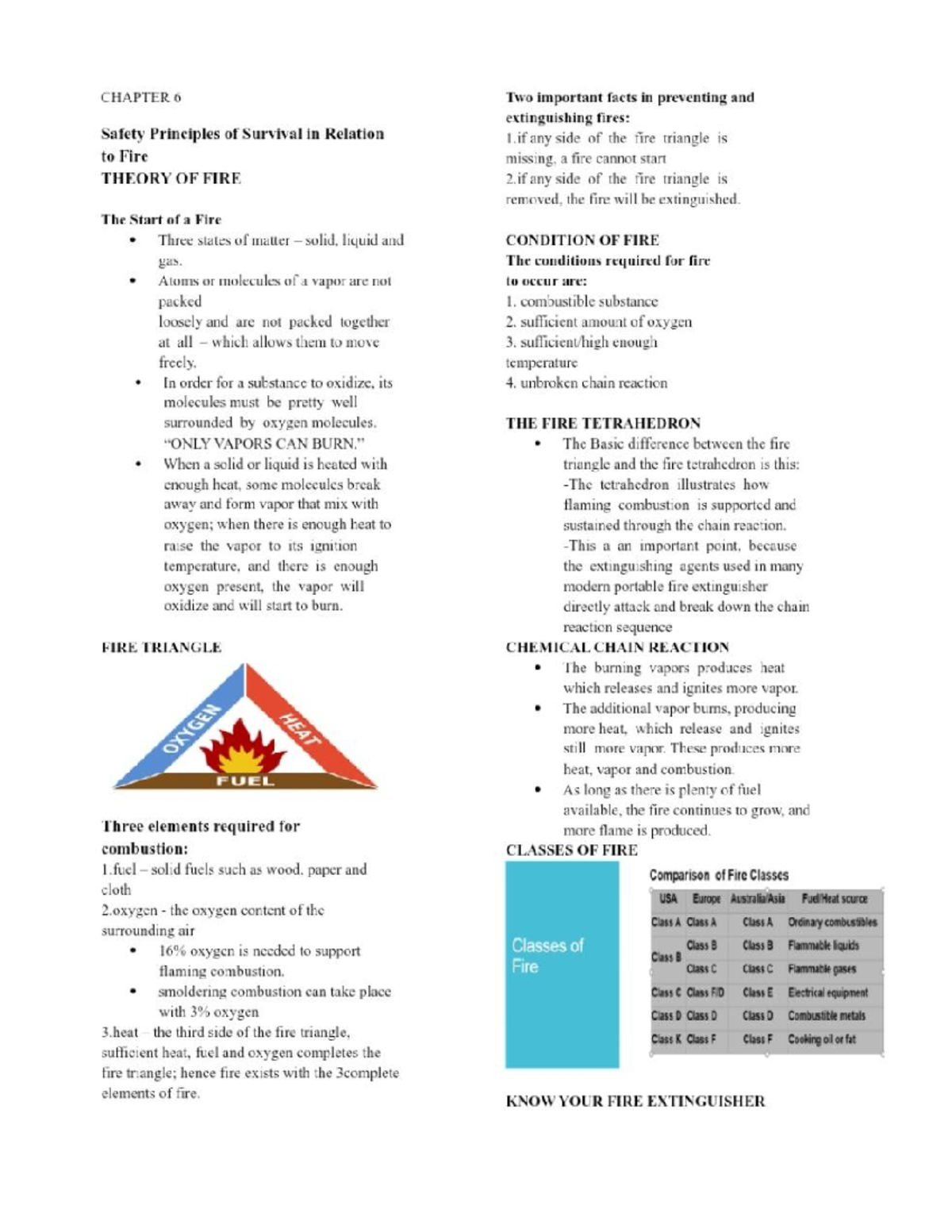 Btcc midterm notes on fire prevention and survival techniques - Studocu