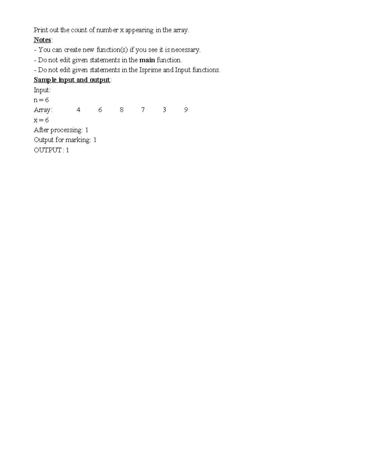 Q2 - practice - Programming Fundamentals - Print out the count of ...