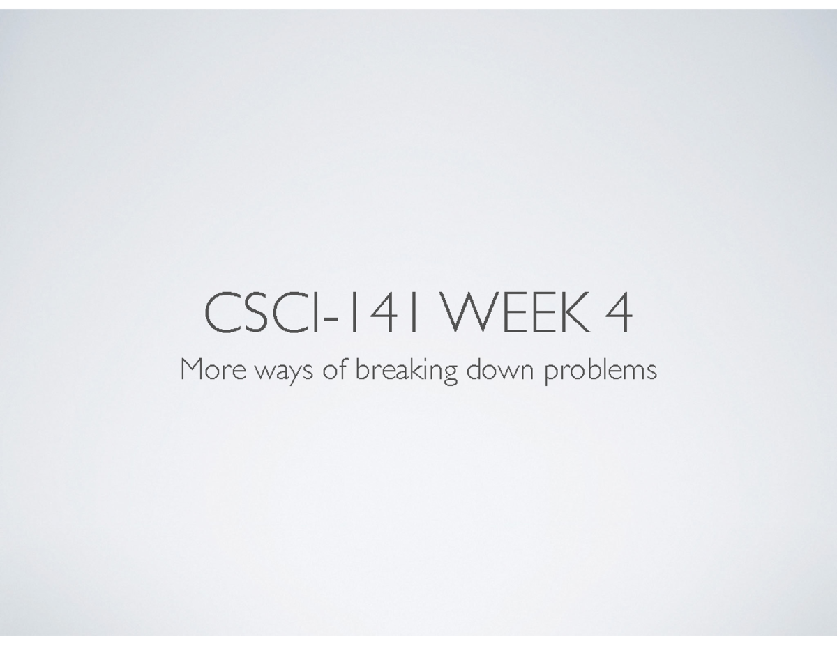 CSCI-141 Week 4: Tail Recursion & Spiral Drawing Techniques - Studocu