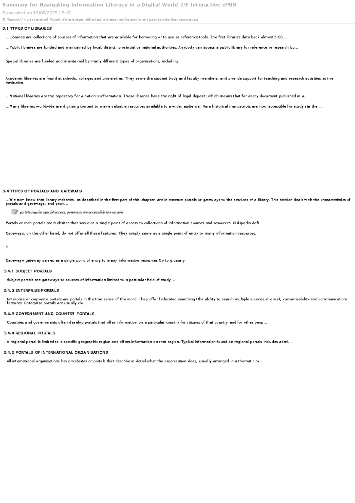 Library Summary: Navigating Information Literacy in a Digital World ...