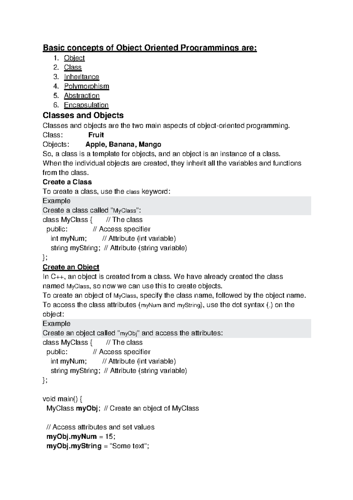 Basic Concepts of Object Oriented Programming - Object 2. Class 3 ...