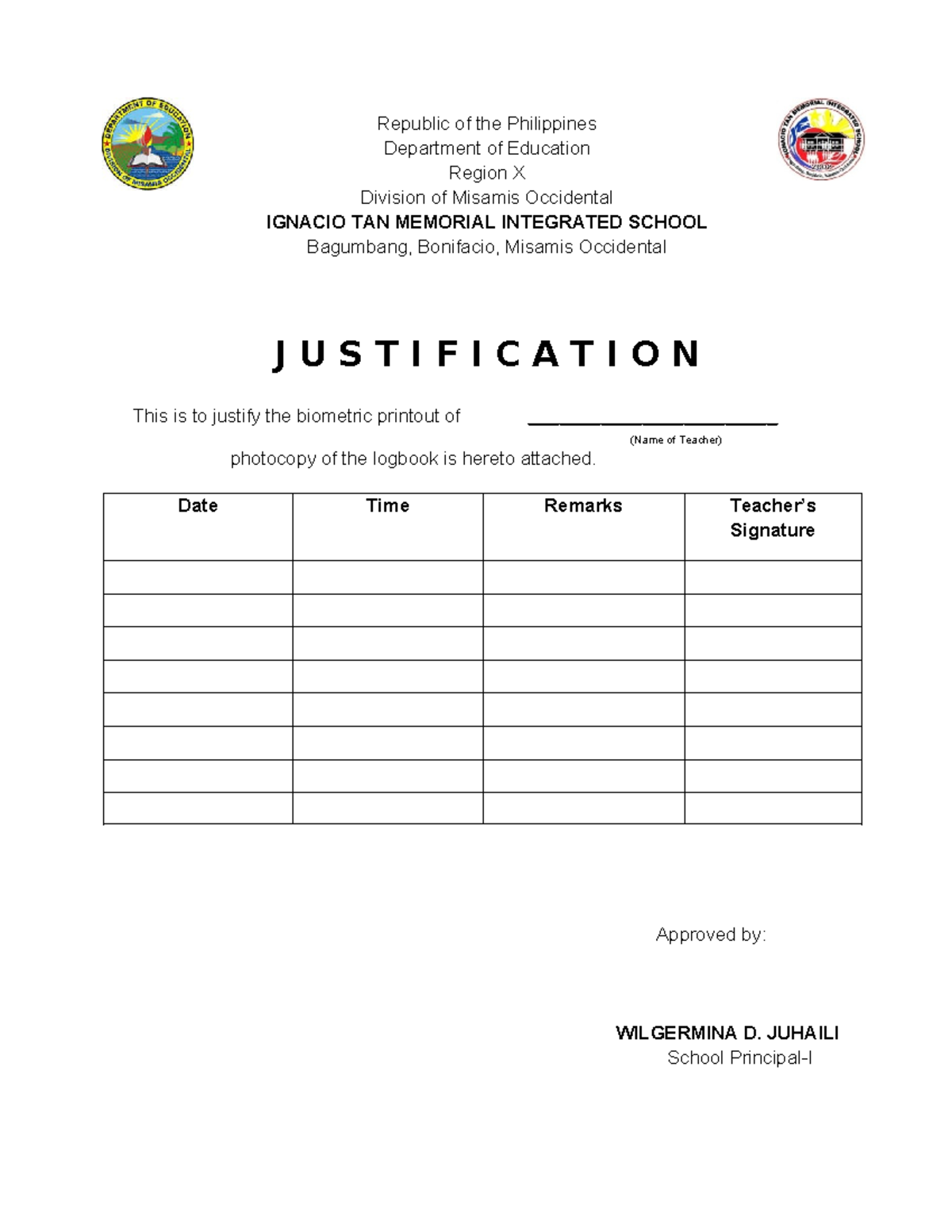 Justification - description of discrepancies on DTRs - english 3 ...