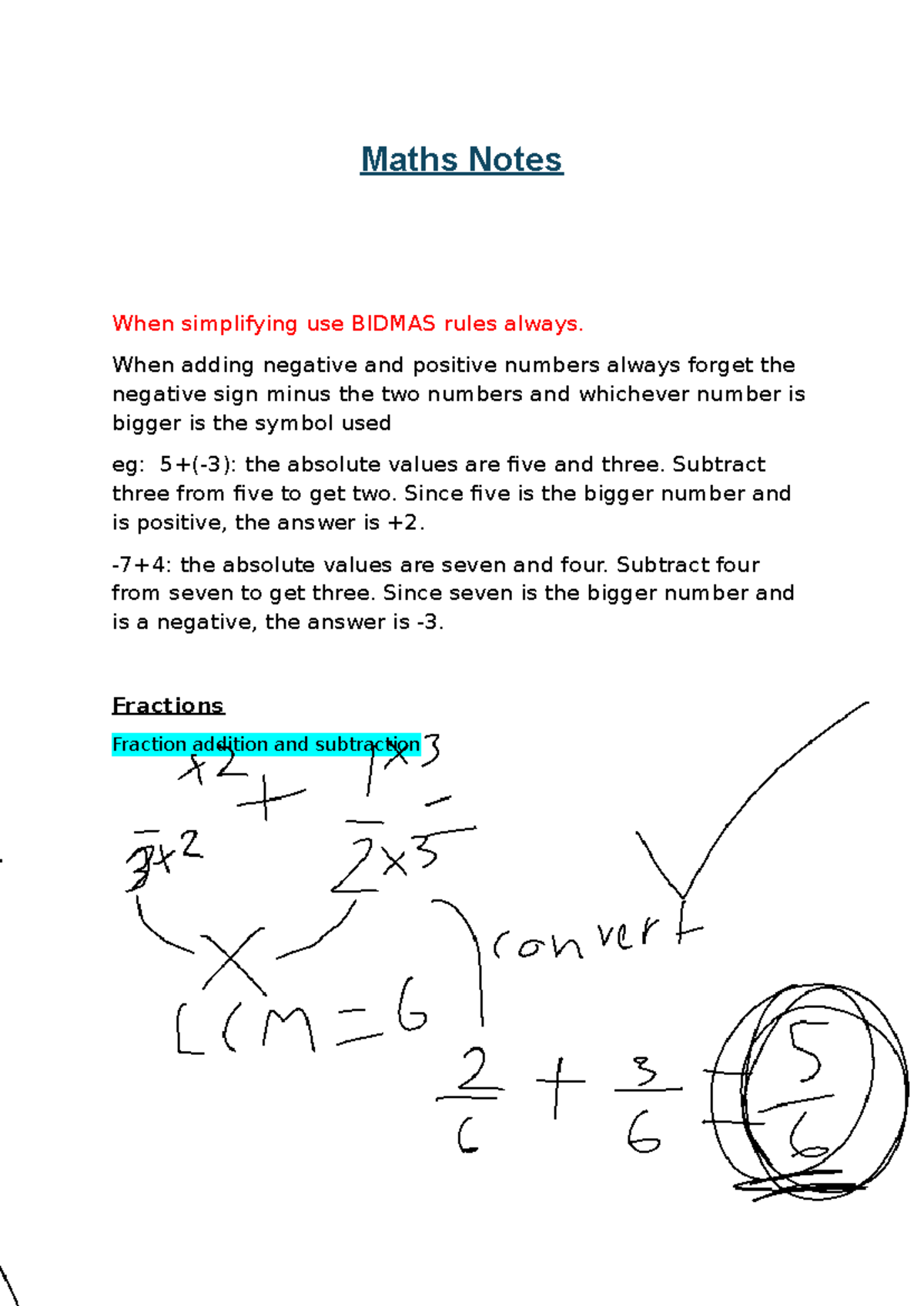 Maths Notes: Comprehensive Study Guide for Exam Preparation - Studocu
