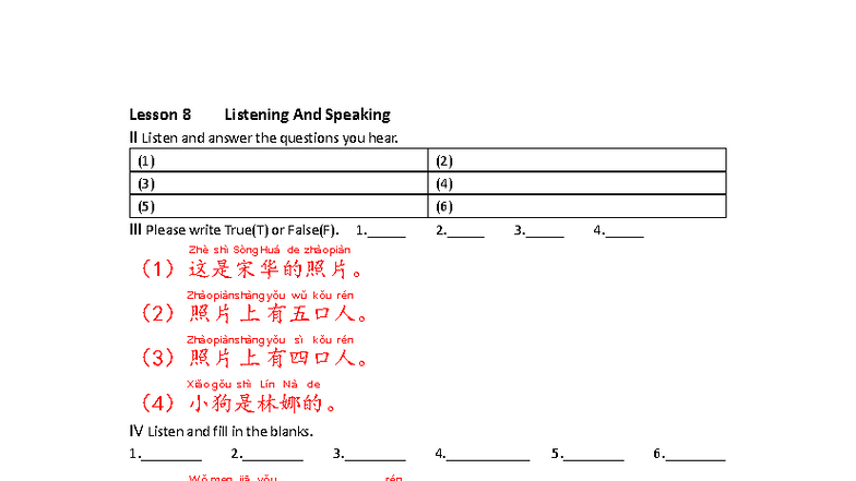 Lesson 8: Listening and Speaking Exercises - LAC1201 - Studocu