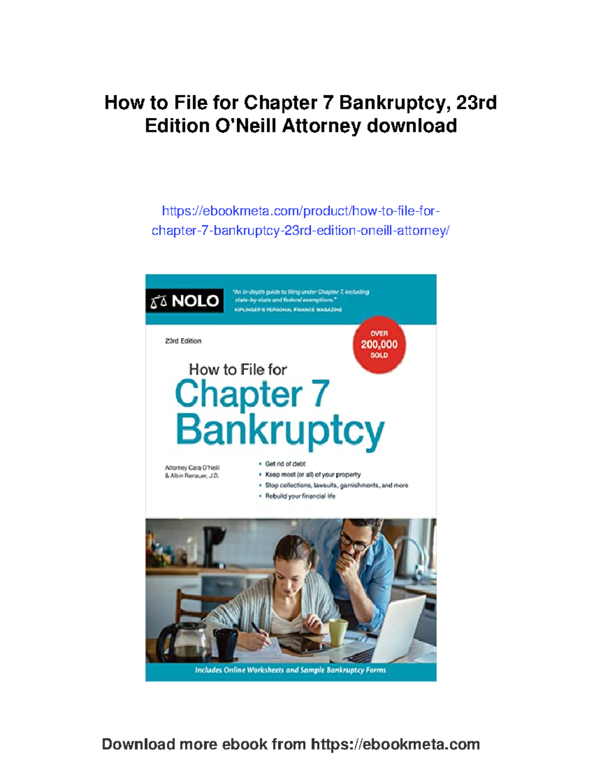 How to File for Chapter 7 Bankruptcy: 23rd Edition Guide - Studocu