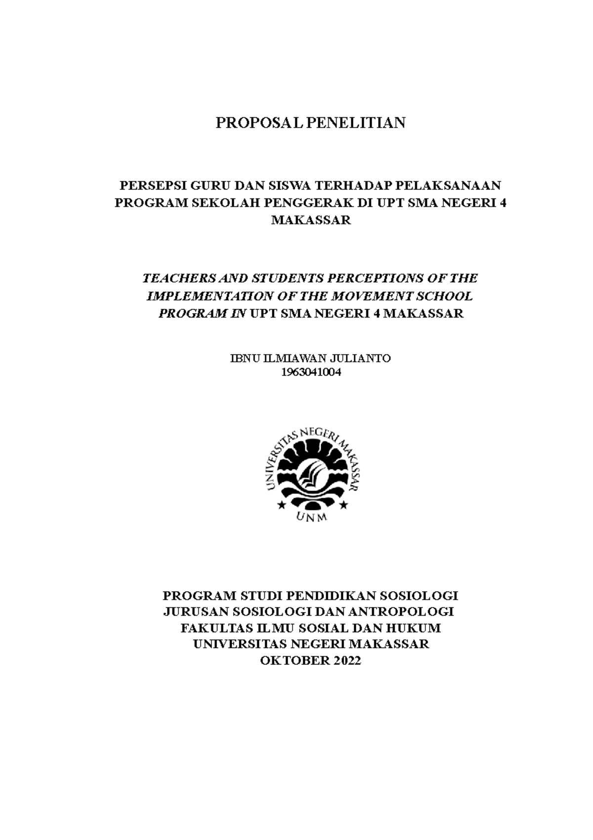 Revisi Sempro - Persepsi Guru dan Siswa Program Sekolah Penggerak di ...
