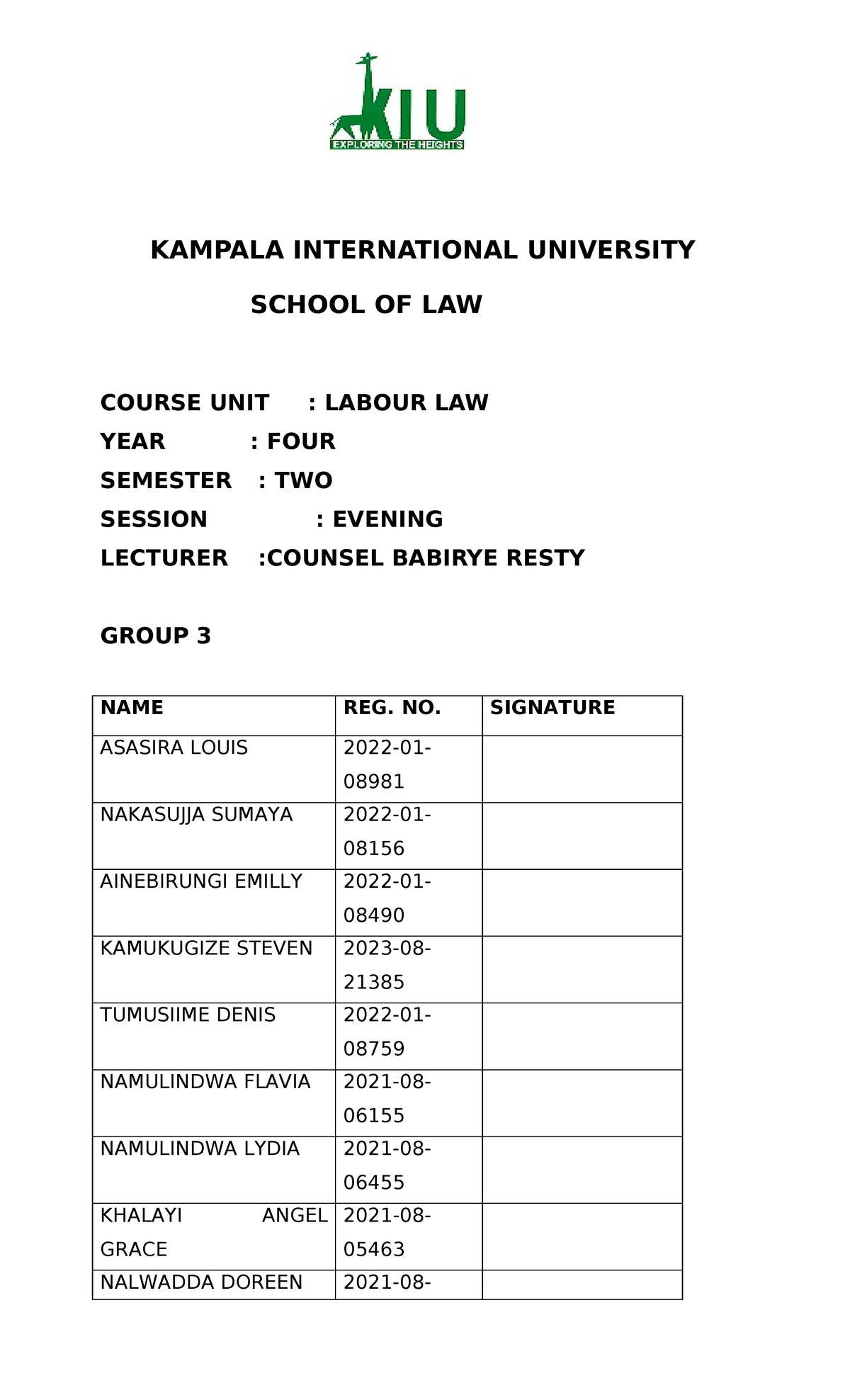 Labour Law (LAW 401): Final Exam Notes on Labour Unions - Studocu
