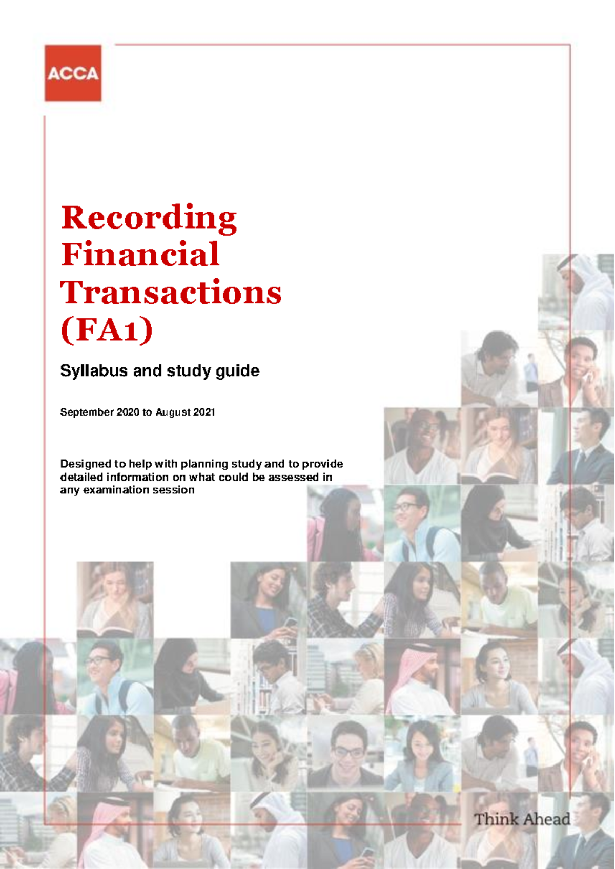 FA1 syllabus and study guide 2020-21 Final - Recording Financial ...