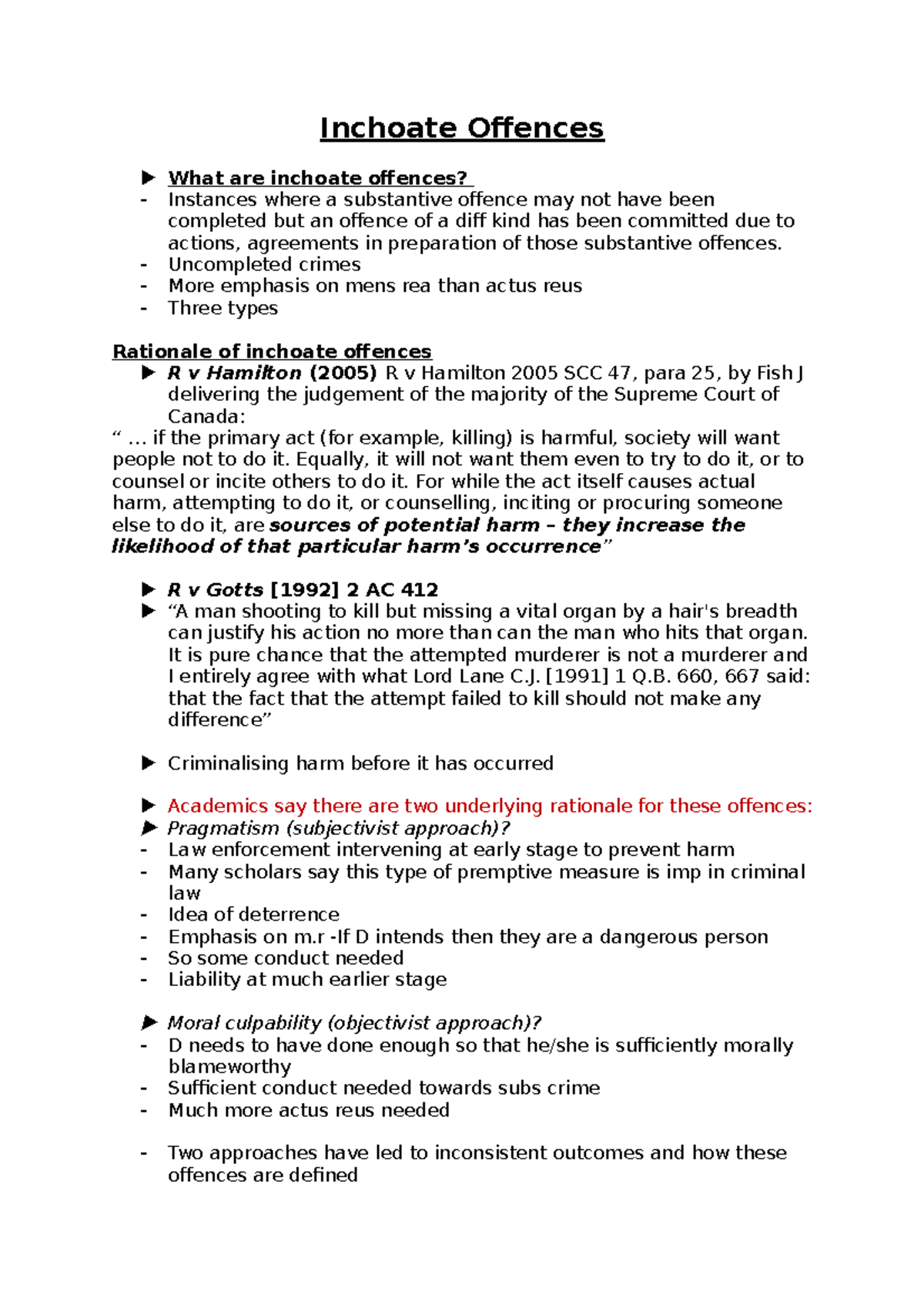 Inchoate Offences - Tanya Palmer - Inchoate Offences What are inchoate ...