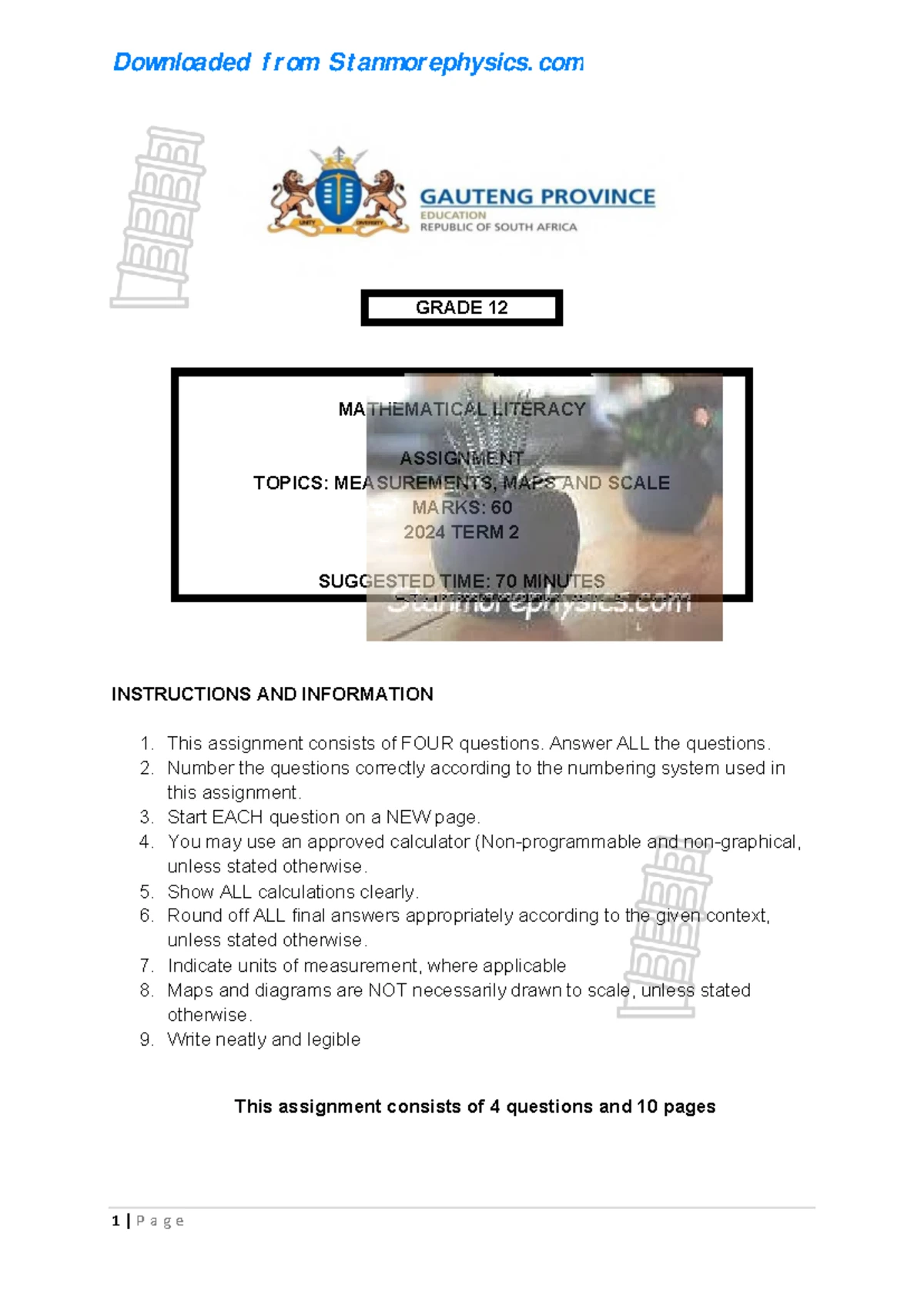 NATIONAL SENIOR CERTIFICATE 12 MATHEMATICAL LITERACY P2 JUNE 2025 ...