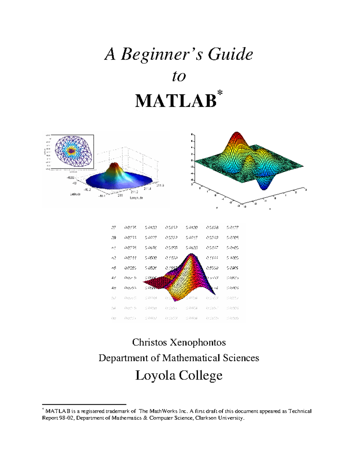 13. A Beginner’s Guide to Matlab author Christos Xenophontos - A ...