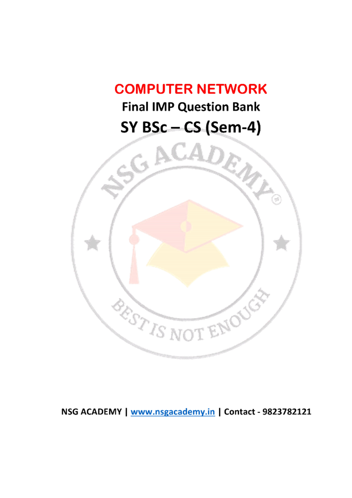 CN BSC-CS Sem-4 Final Exam Question Bank for Computer Networks - Studocu