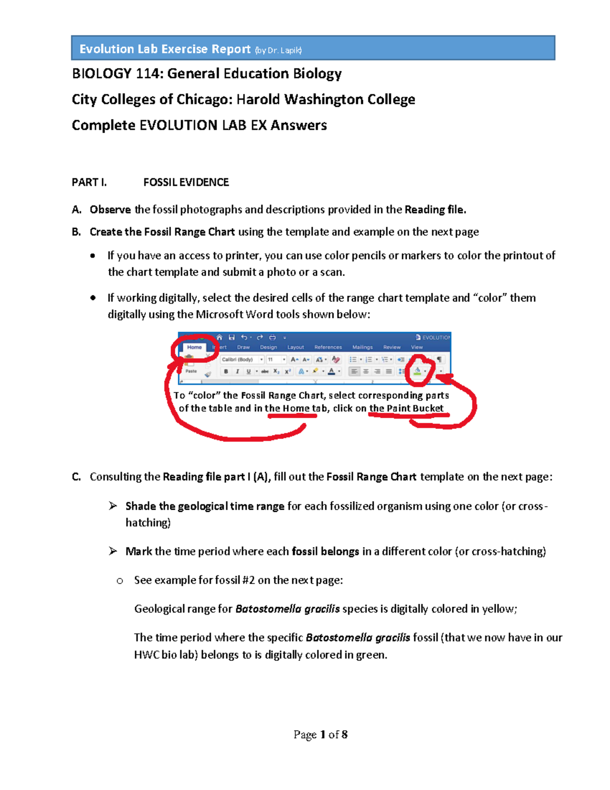 Biology 114: Complete Evolution Lab Exam Answers and Analysis - Studocu