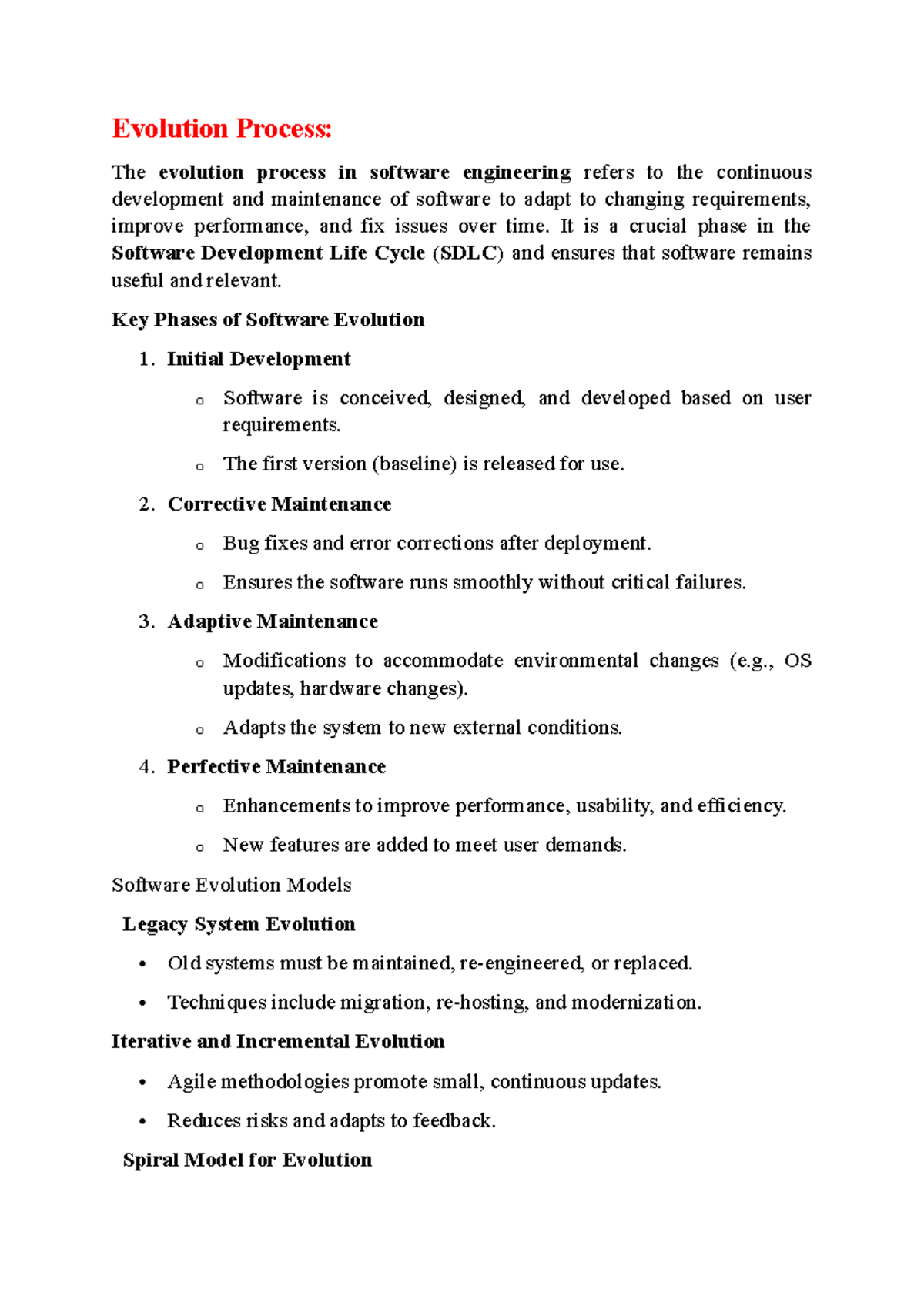 Unit-1 (SE) - Understanding the Software Evolution Process in ...