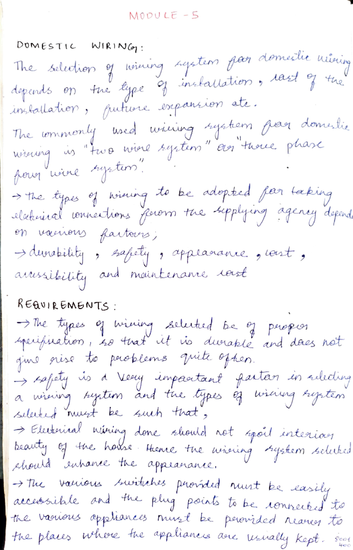 Module 5 - VTU Notes on Domestic Wiring and Installation Techniques ...