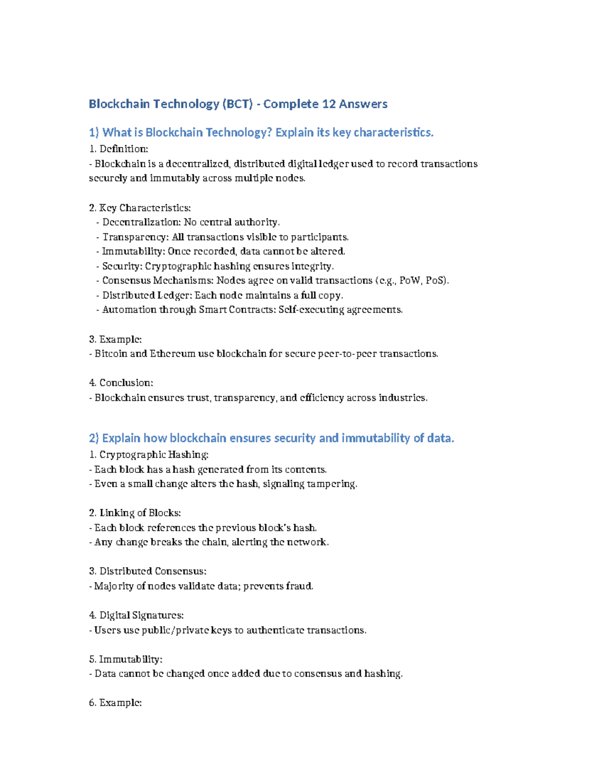 Unit 3: Bitcoin Blockchain & Scripting Language Overview - Studocu