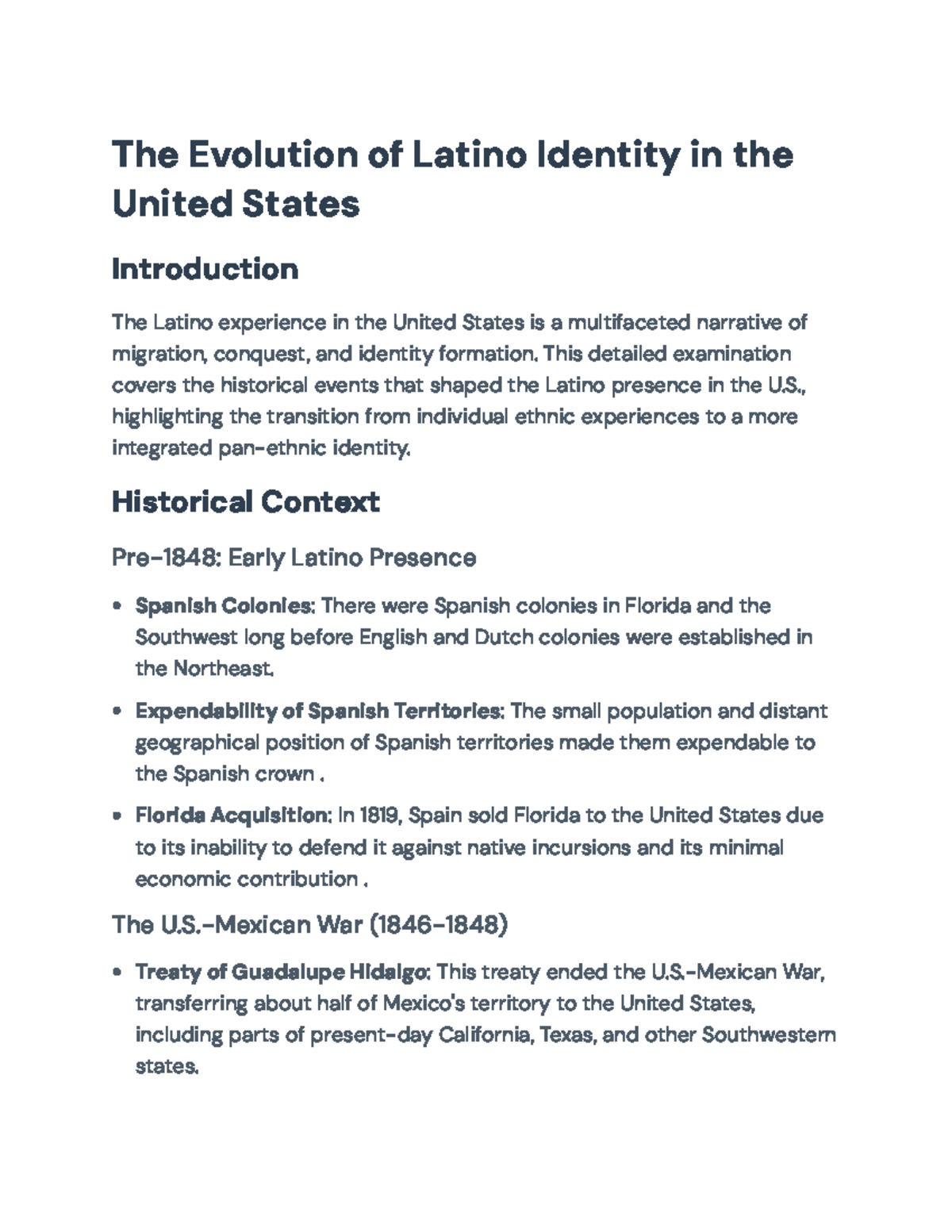 The Evolution of Latino Identity in the U.S. - Historical Perspective ...