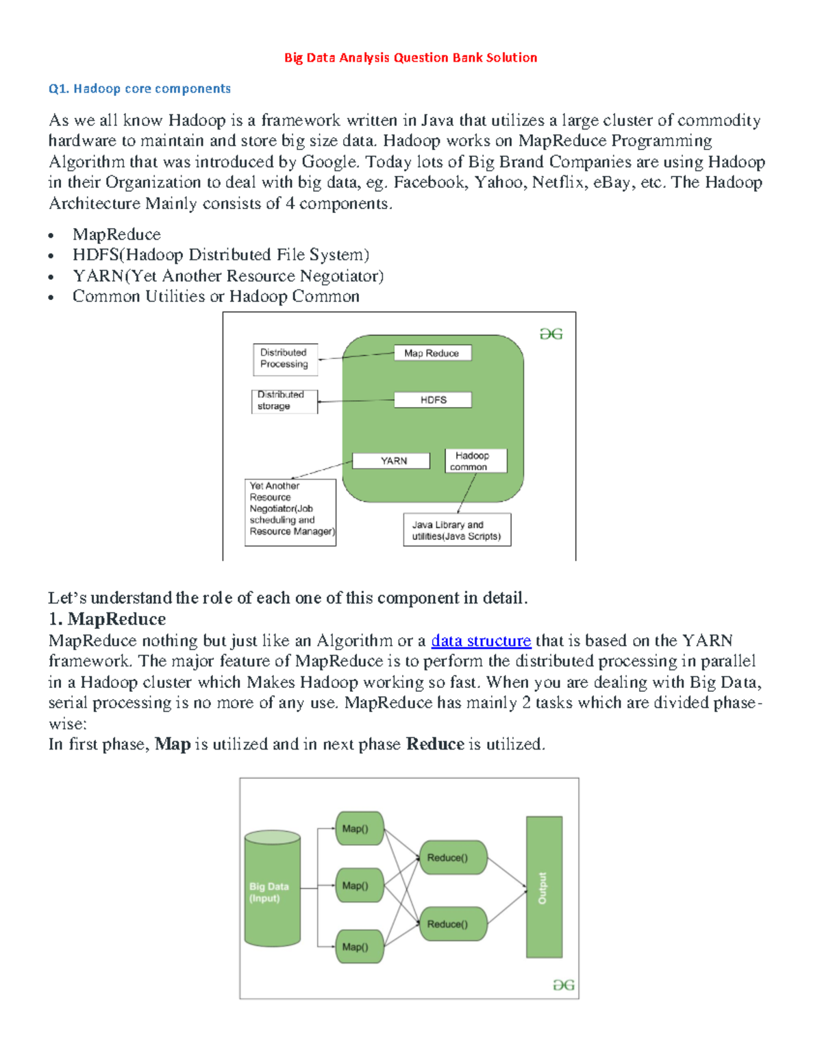 Big Data Analysis Solution QB: Comprehensive Guide to Hadoop and NoSQL ...