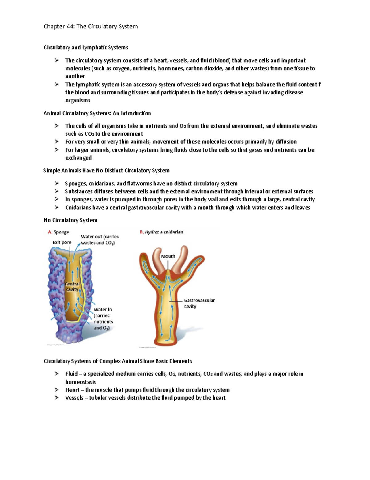 Circulatory and Lymphatic Systems Overview - Chapter 44 BIOL 2 - Studocu
