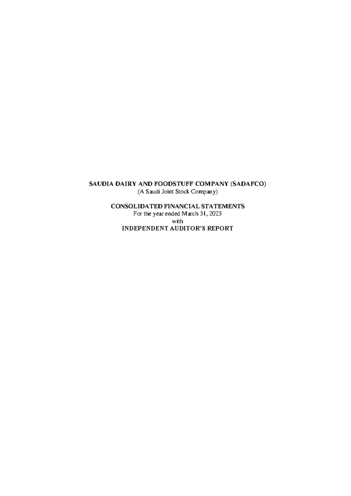 407 Consolidated Financial Statements & Auditor's Report for 2023 - Studocu