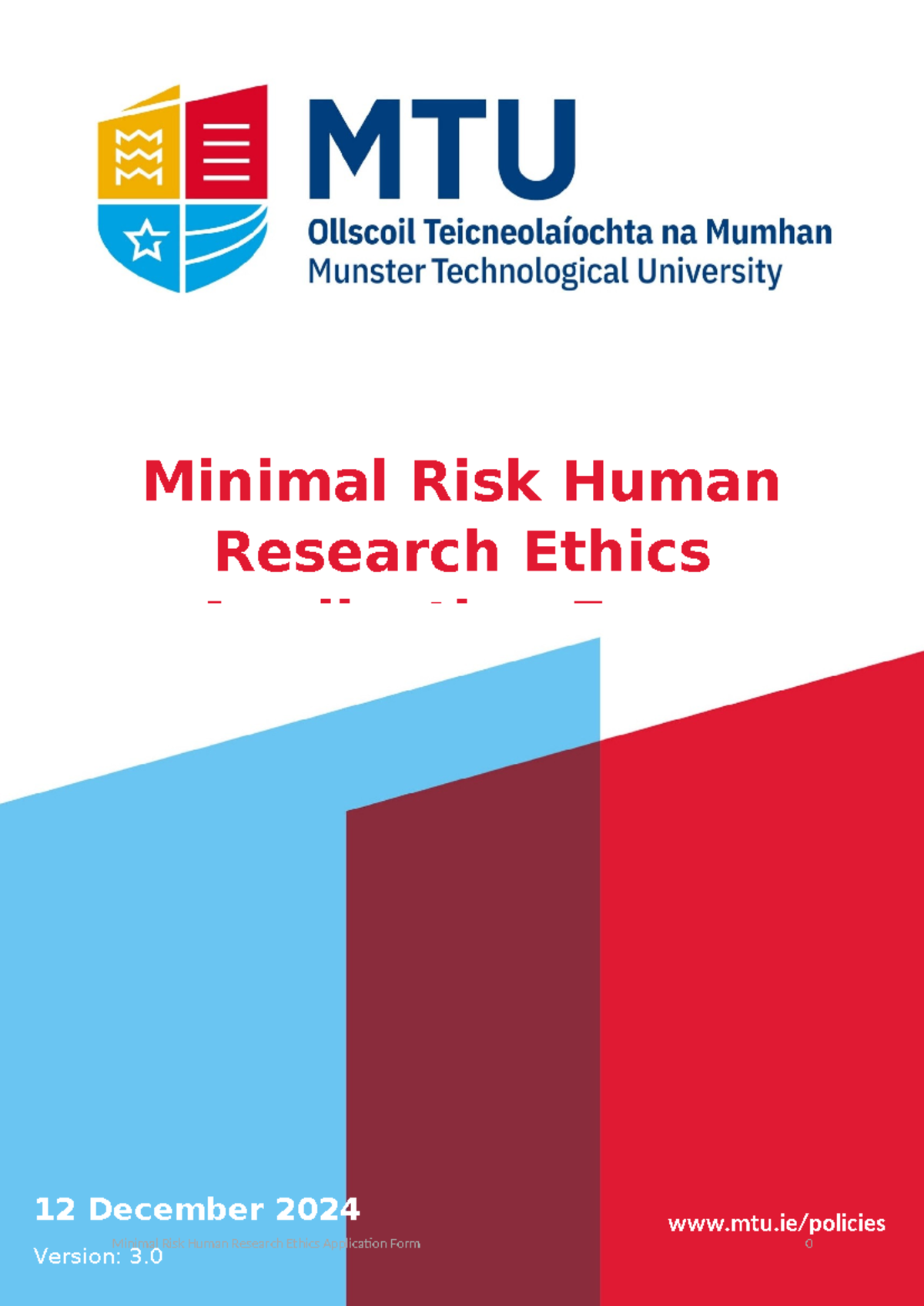 Minimal Risk Human Research Ethics Application Form - PLAC 7001 - Studocu