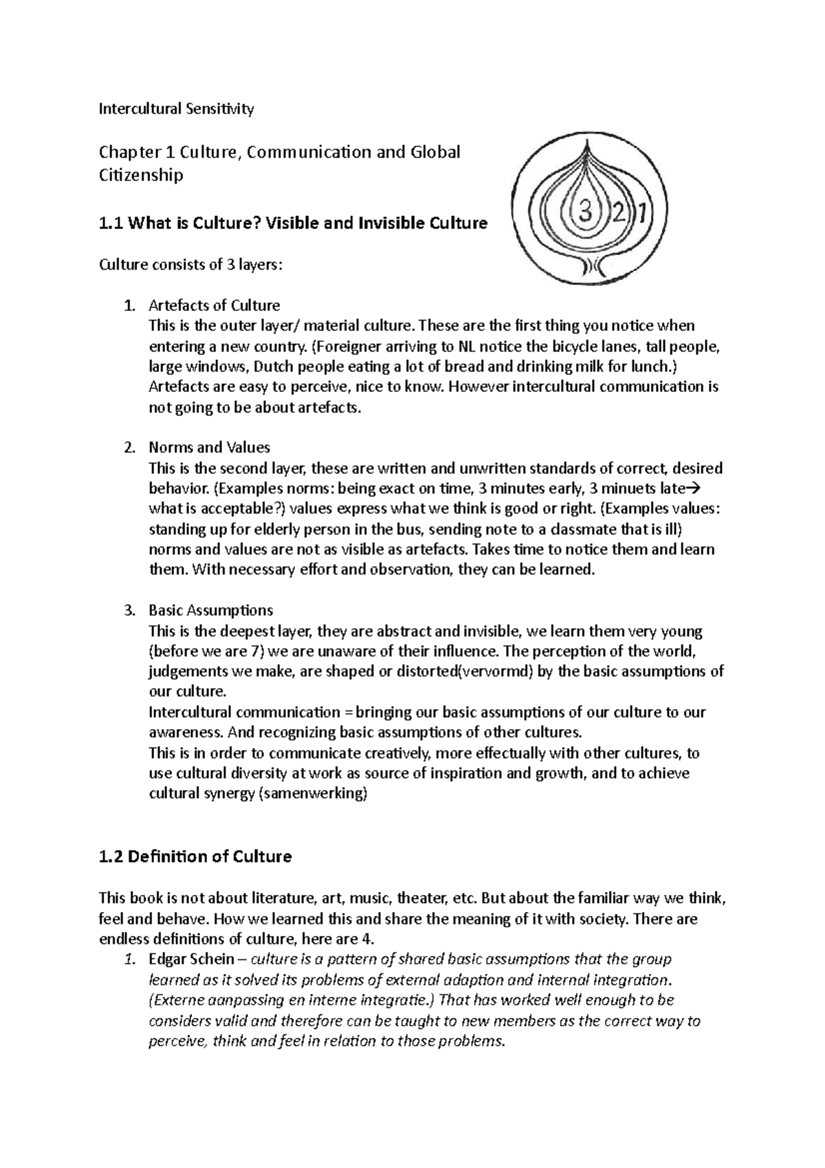 Intercultural Sensitivity Summary for Global Citizenship (Chapter 1 ...