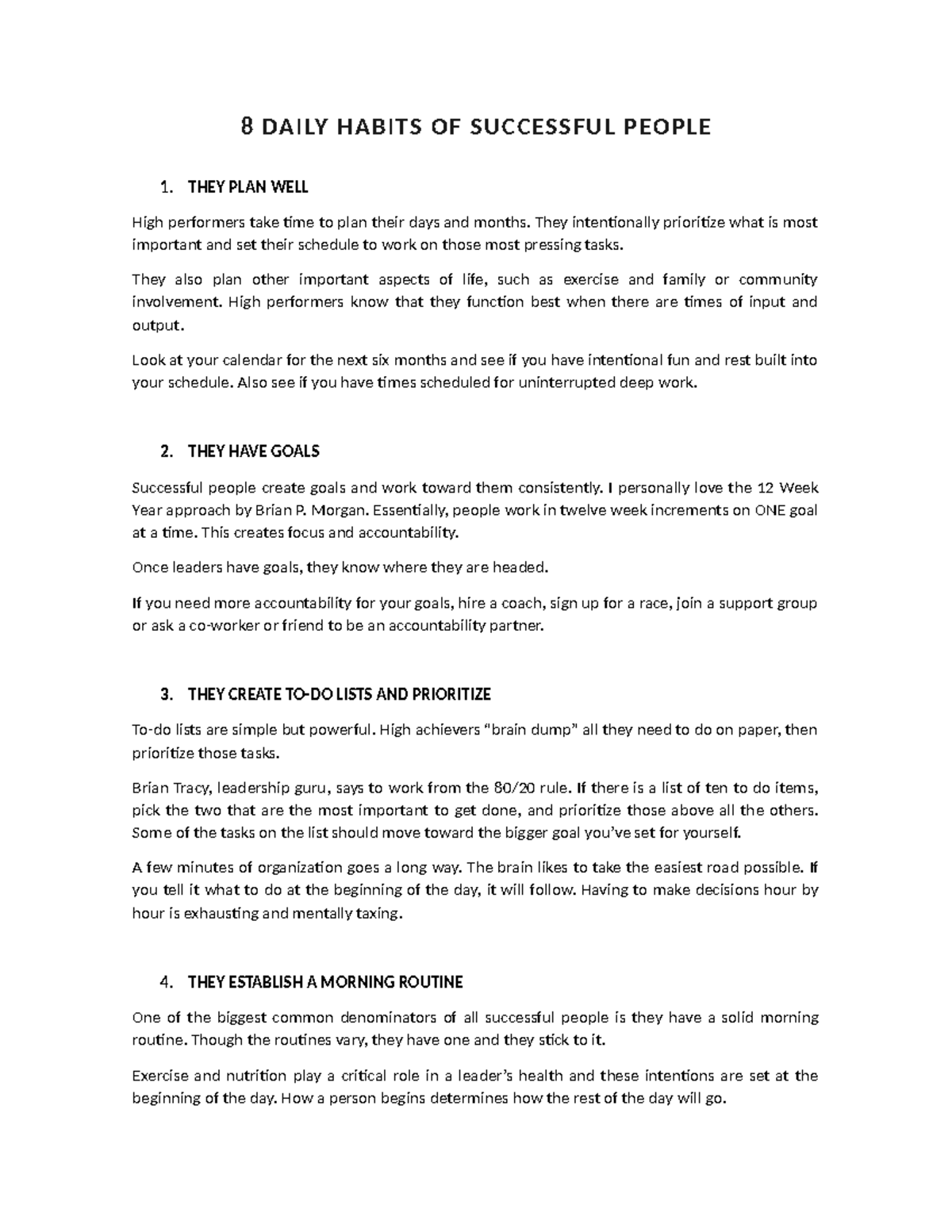 8 Daily Success Habits of High Performers: A Guide to Achieving Goals ...