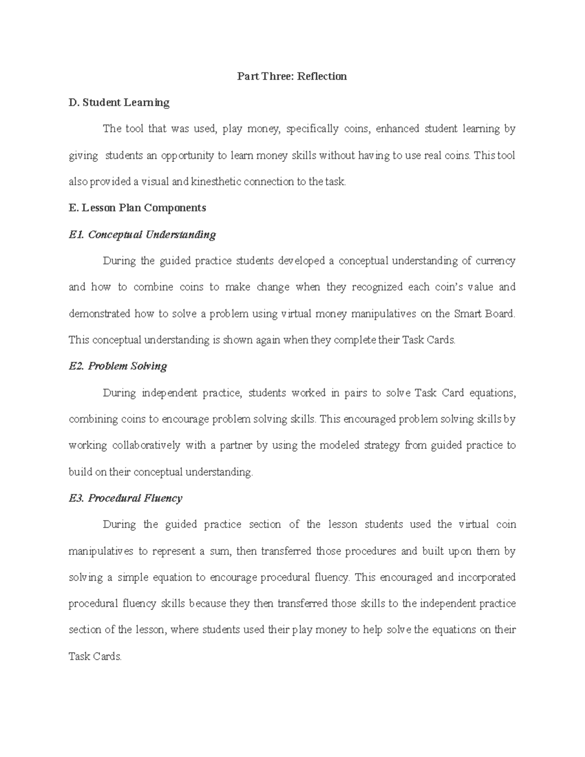 C109 Task 1 Part Three Reflection on Student Learning Strategies - Studocu